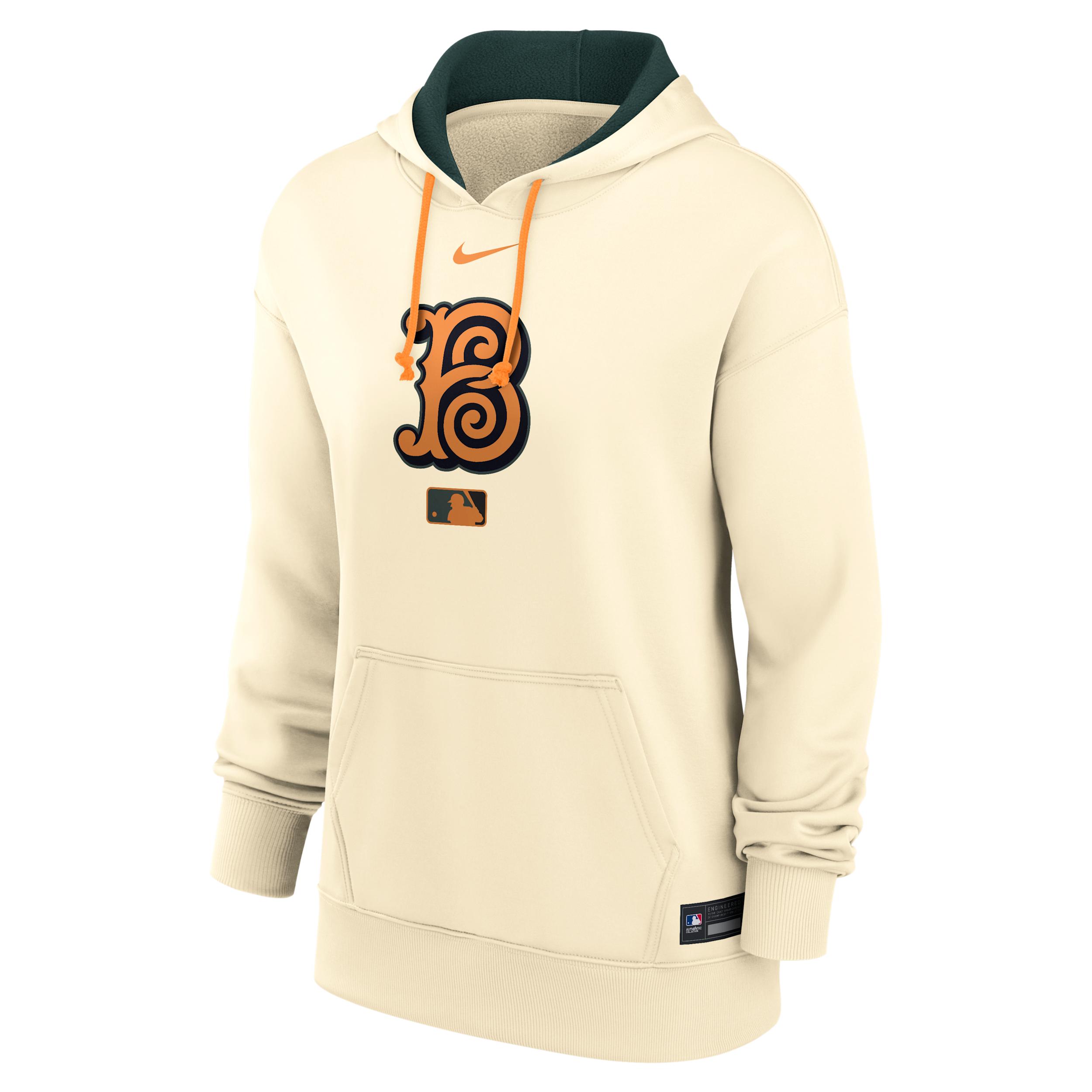 Women's Baltimore Orioles Authentic Collection City Connect Nike Therma MLB Pullover Hoodie by NIKE