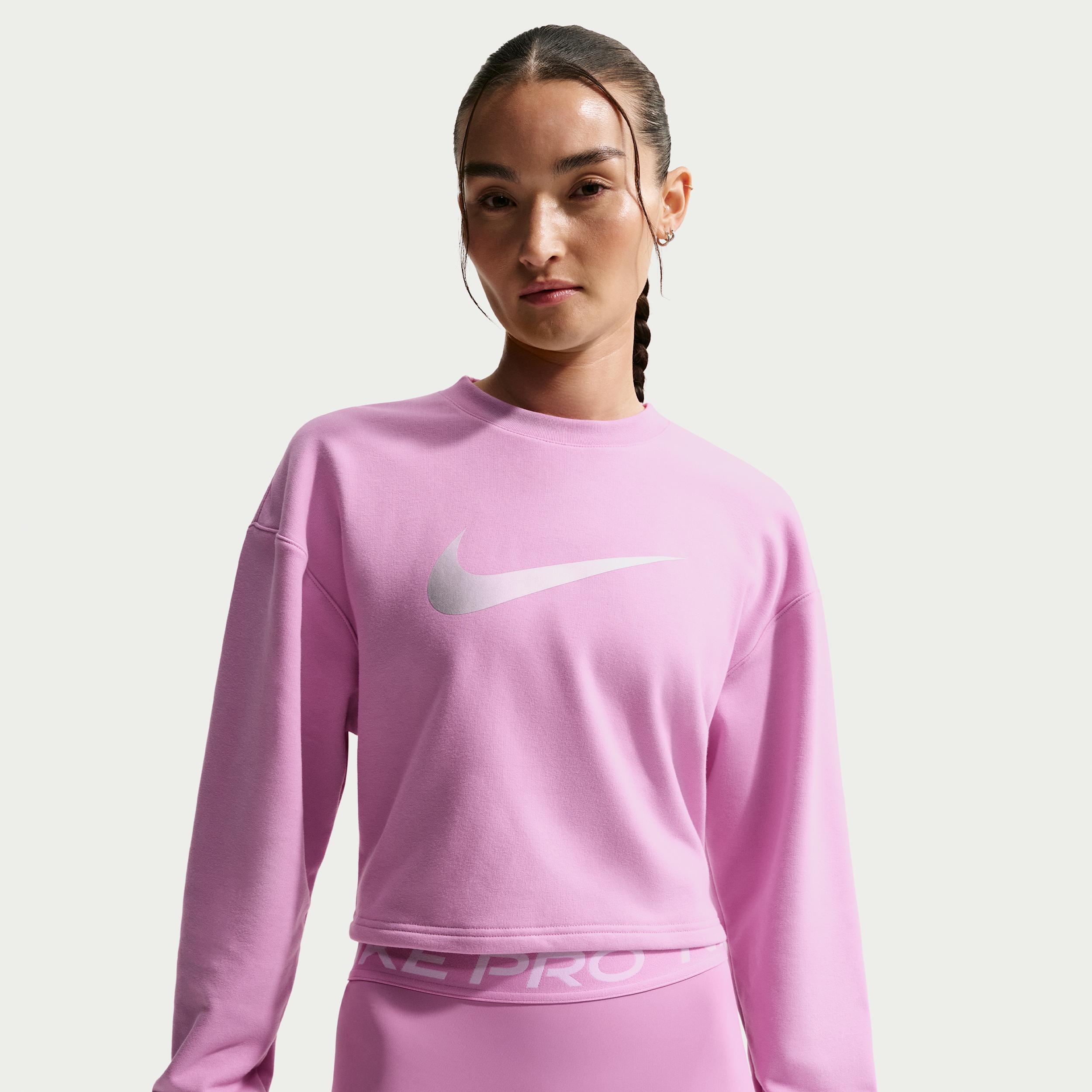 Women's Nike Pro Dri-FIT Crew-Neck French Terry Top by NIKE
