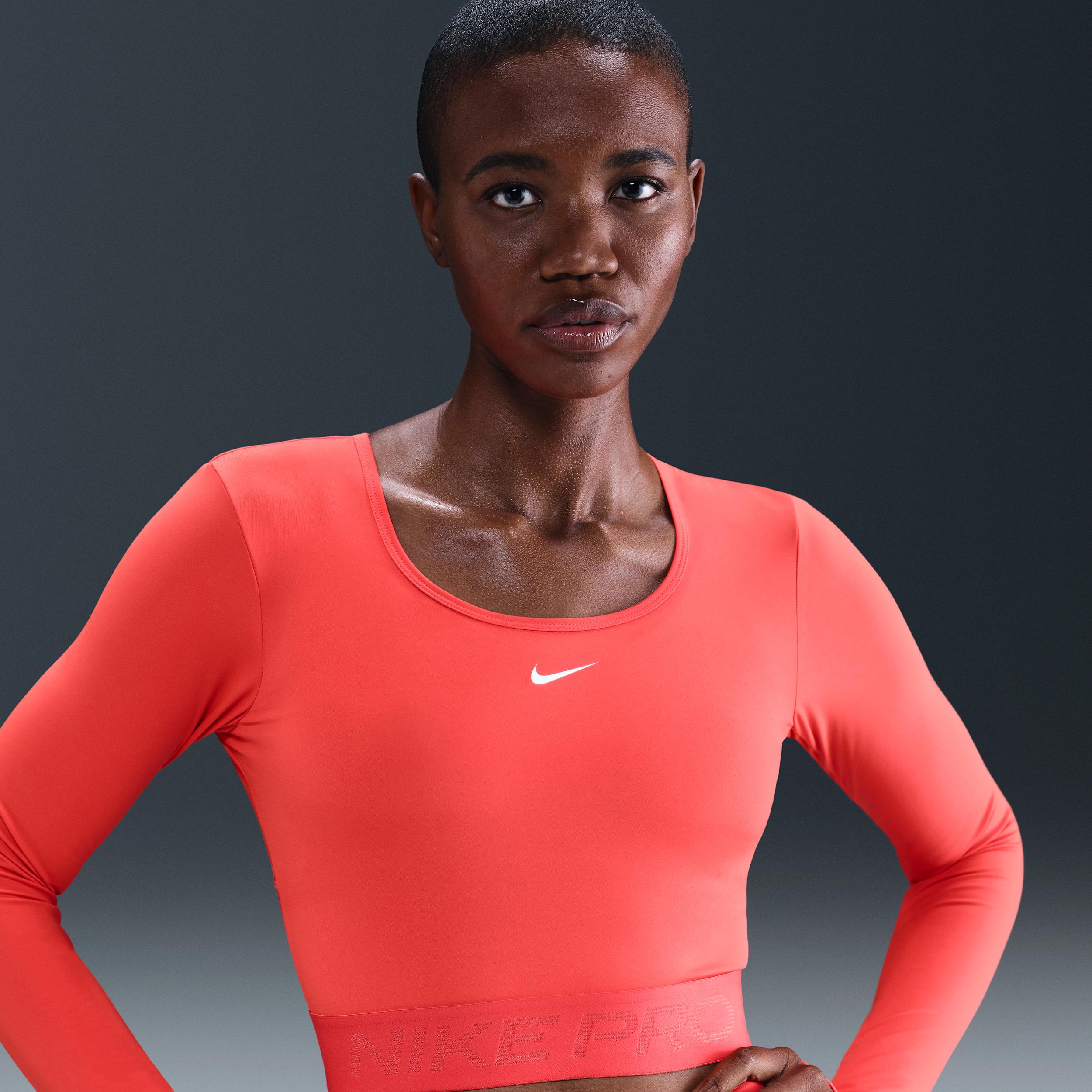 Women's Nike Pro Dri-FIT Cropped Long-Sleeve Top by NIKE