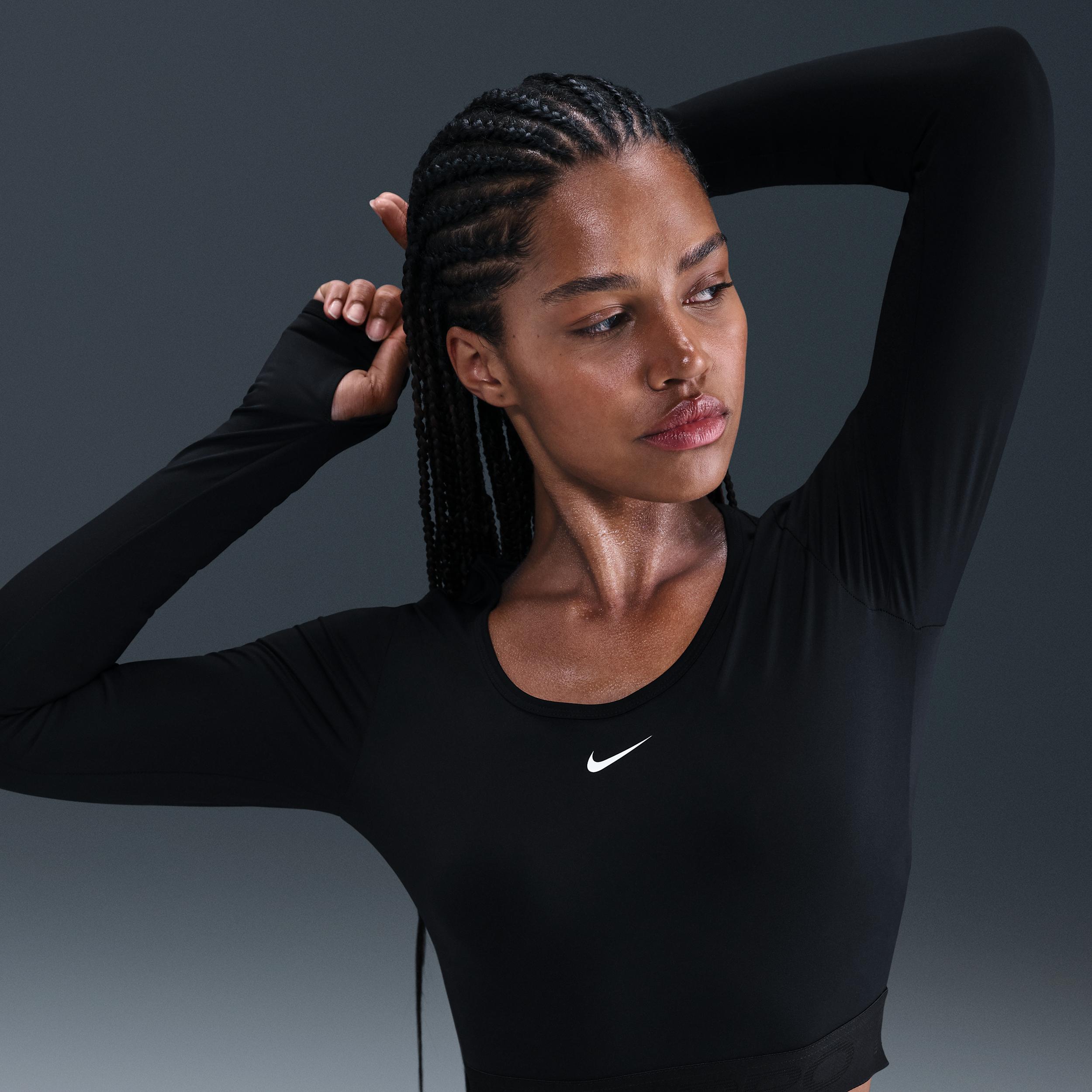 Women's Nike Pro Dri-FIT Cropped Long-Sleeve Top by NIKE