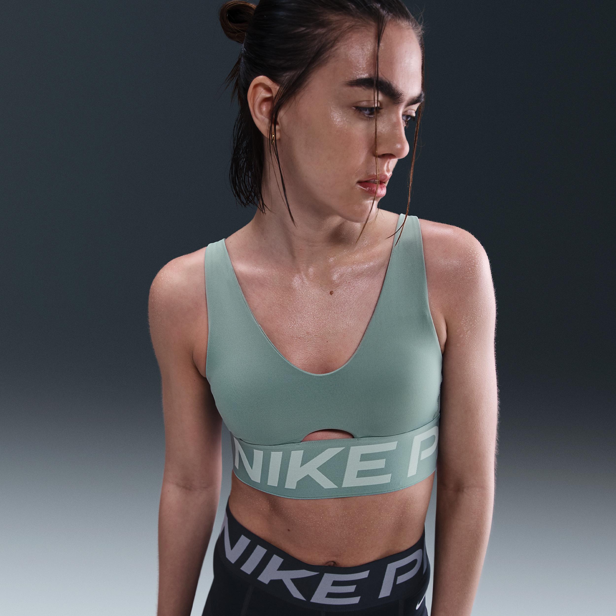 Women's Nike Pro Indy Plunge Medium-Support Padded Sports Bra by NIKE