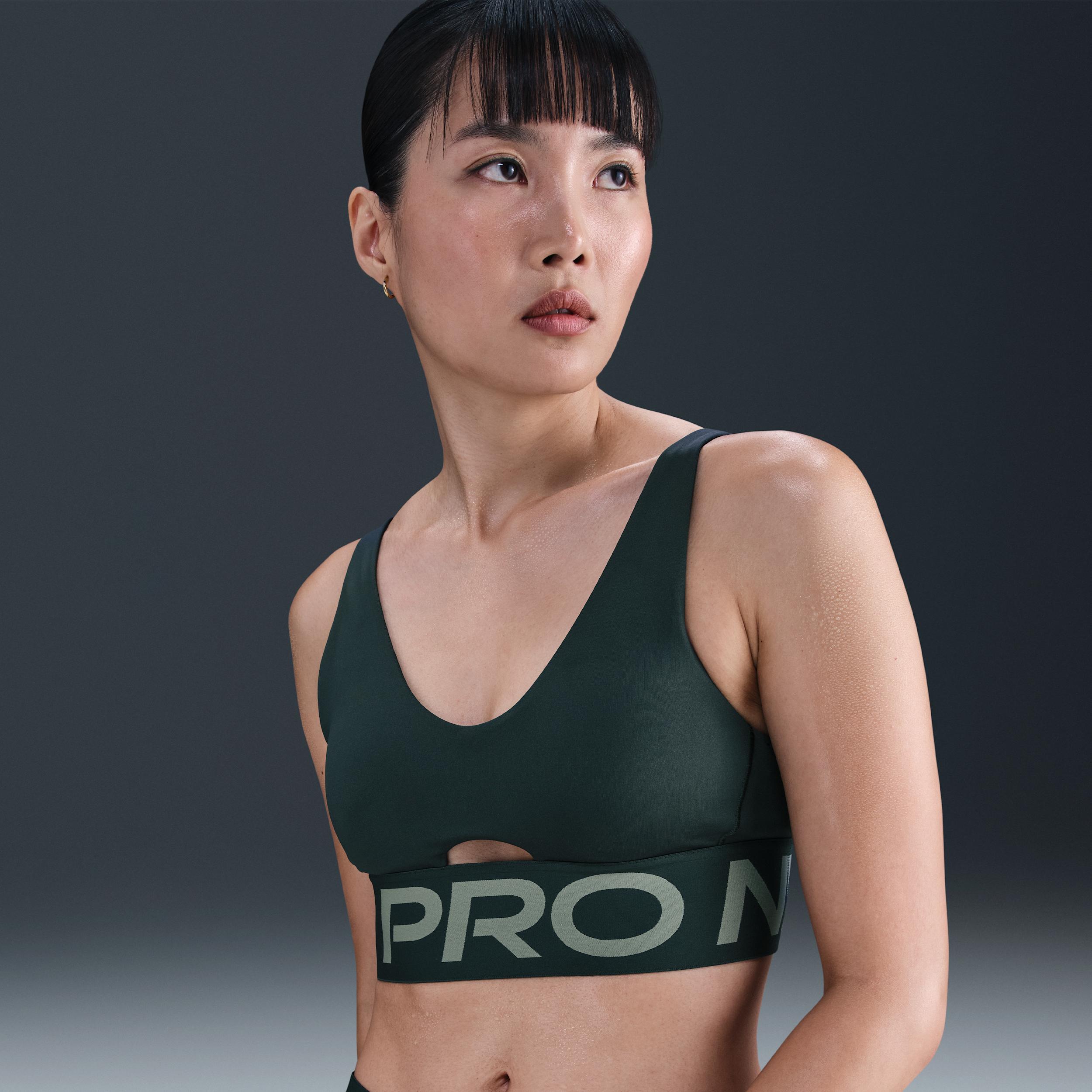 Women's Nike Pro Indy Plunge Medium-Support Padded Sports Bra by NIKE