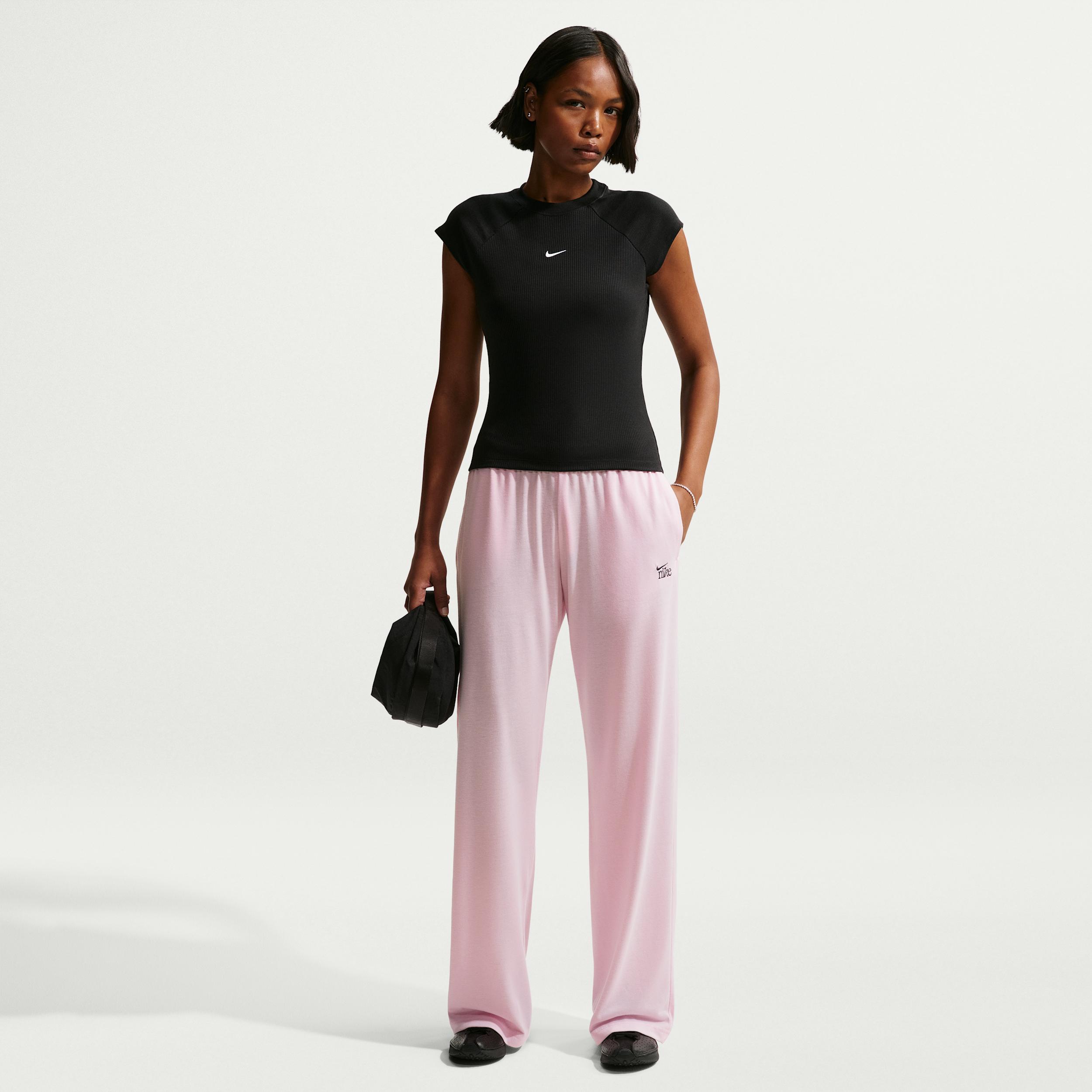 Women's Nike Sportswear Chill Knit Mid-Rise Lightweight Open-Hem Pants by NIKE
