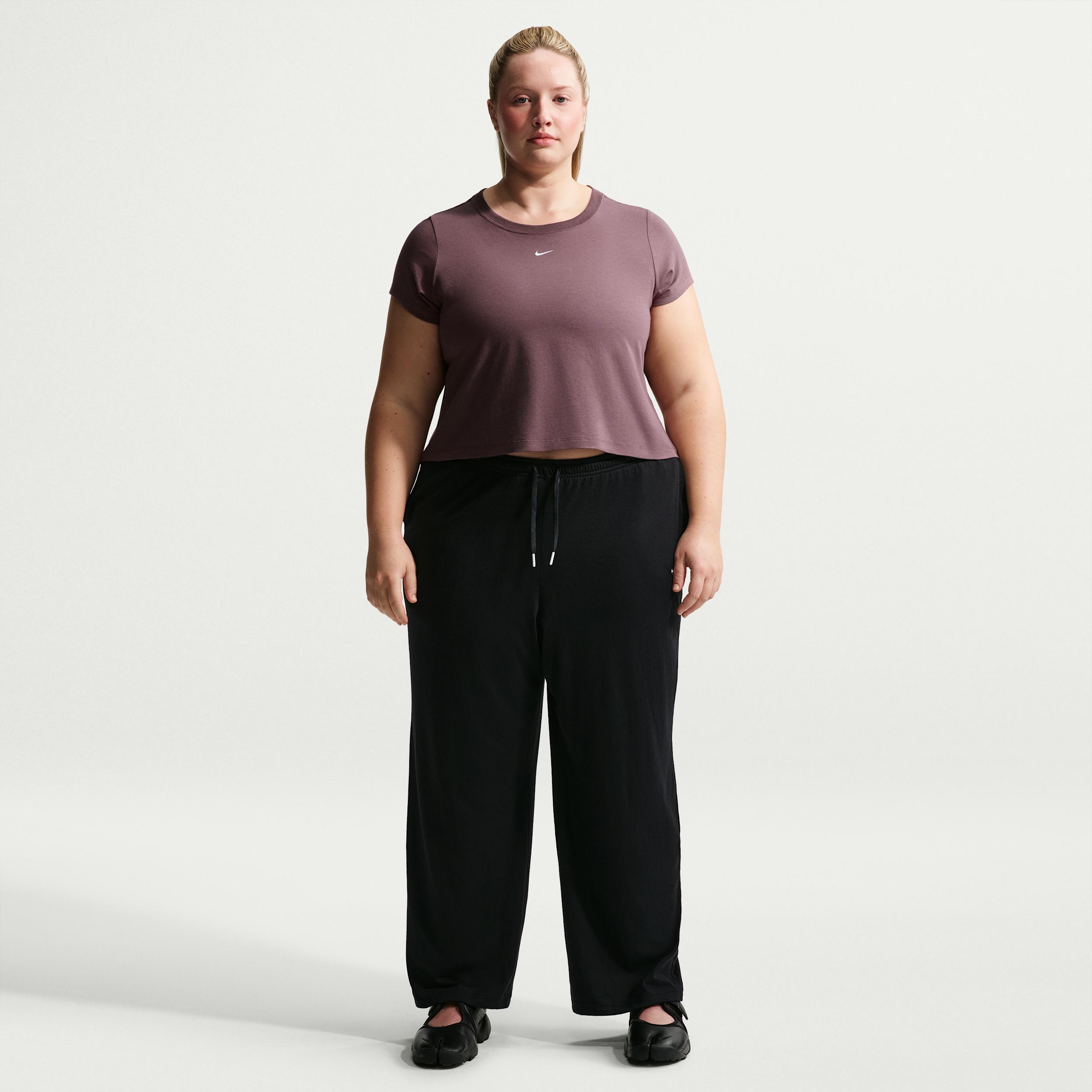 Women's Nike Sportswear Chill Knit Mid-Rise Lightweight Open-Hem Pants (Plus Size) by NIKE