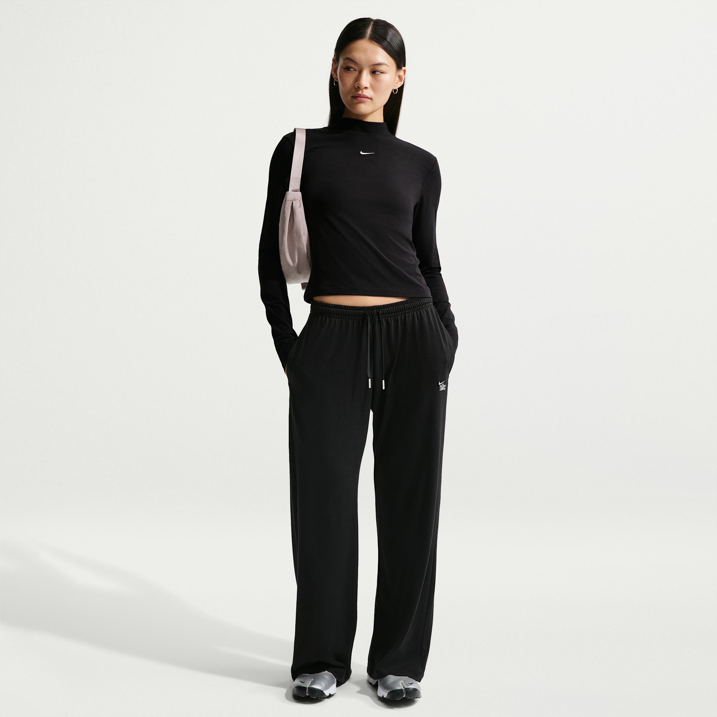 Women's Nike Sportswear Chill Knit Mid-Rise Lightweight Open-Hem Pants by NIKE