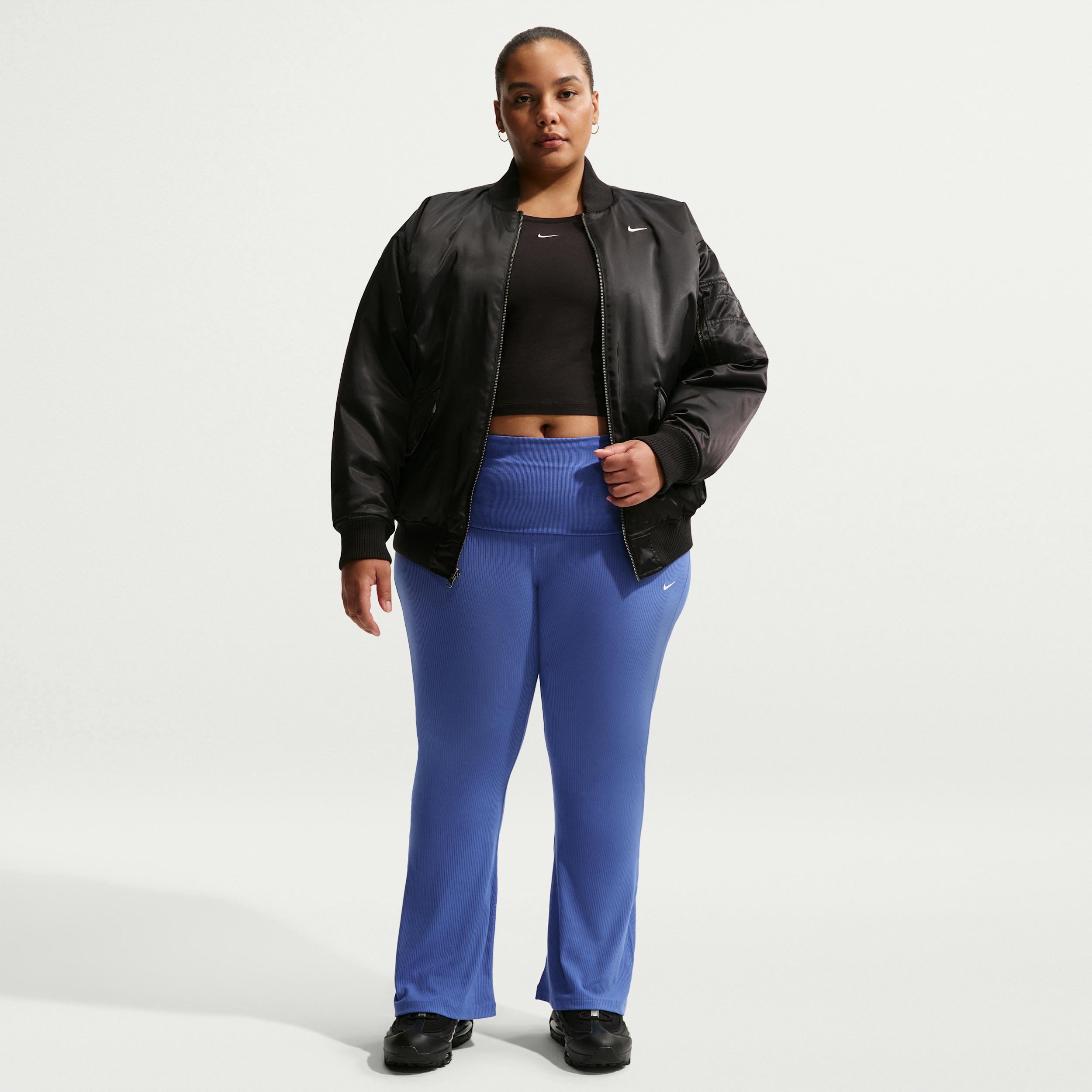 Women's Nike Sportswear Chill Knit Mid-Rise Tight Ribbed Pants (Plus Size) by NIKE