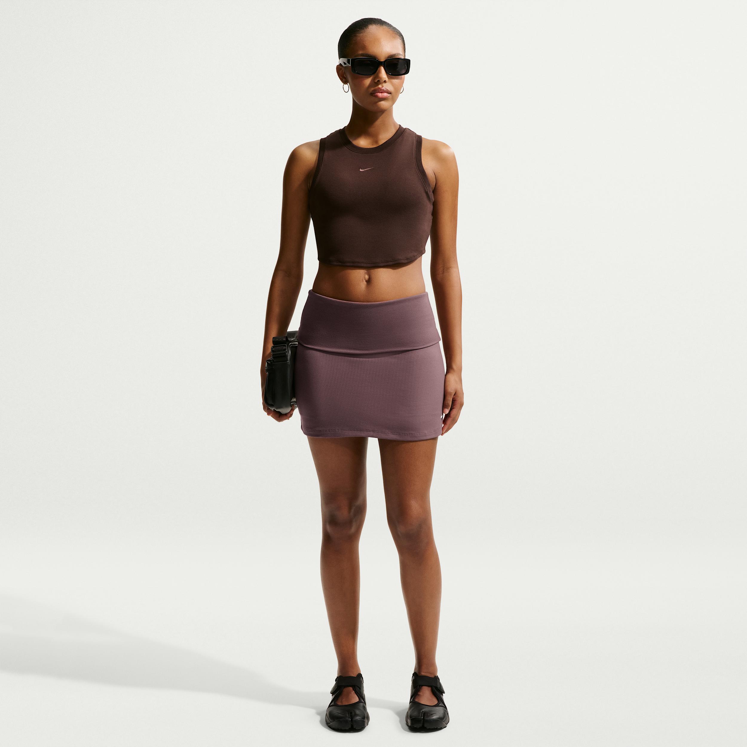 Women's Nike Sportswear Chill Knit Mid-Rise Tight Ribbed Skort by NIKE