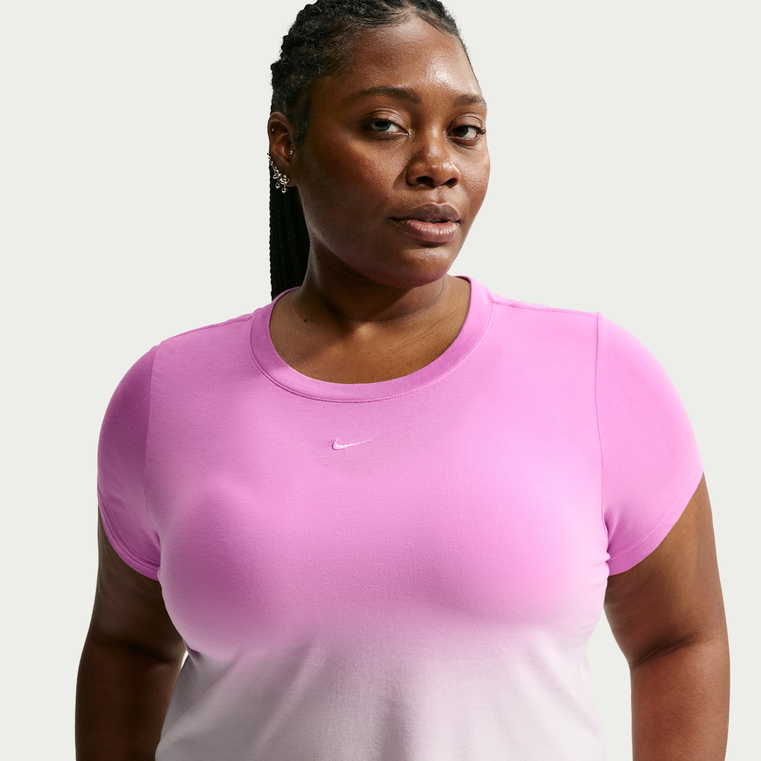 Women's Nike Sportswear Chill Knit Slim Cropped T-Shirt (Plus Size) by NIKE