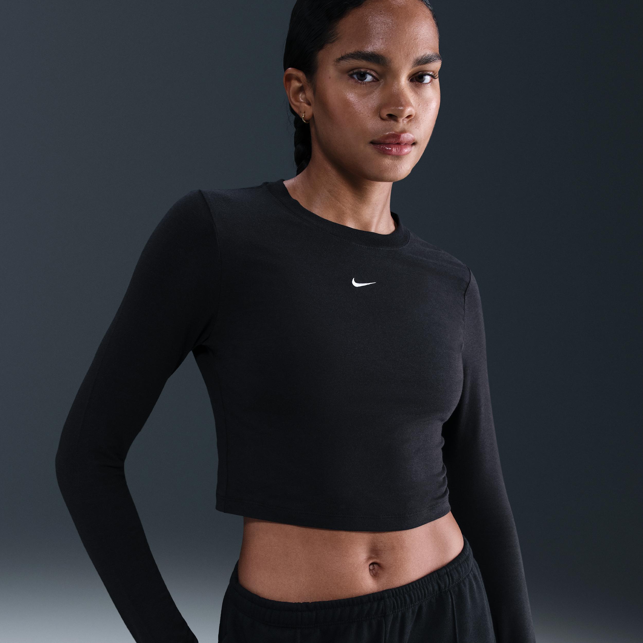 Women's Nike Sportswear Chill Knit Slim Long-Sleeve Cropped Top by NIKE