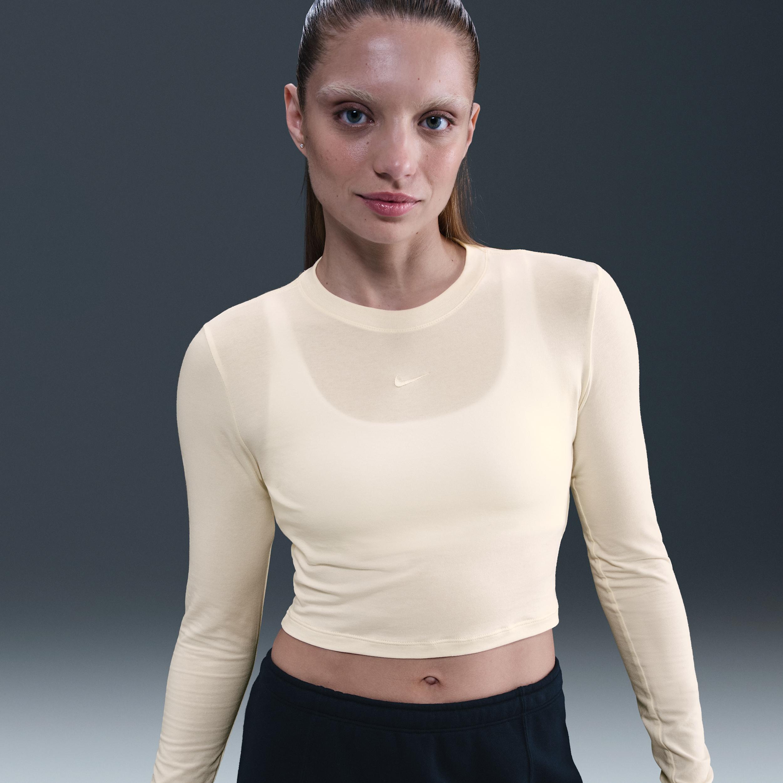 Women's Nike Sportswear Chill Knit Slim Long-Sleeve Cropped Top by NIKE