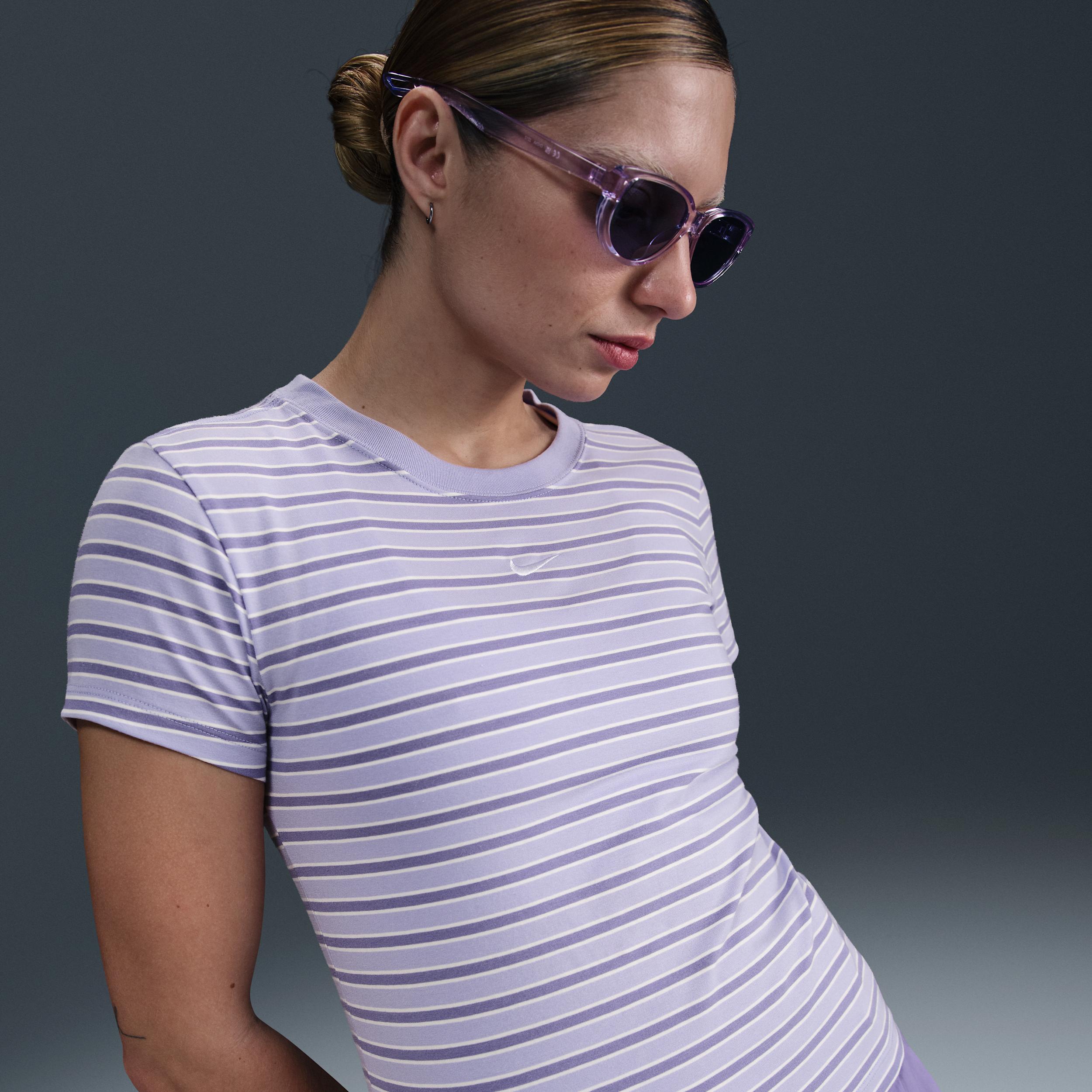 Women's Nike Sportswear Chill Knit Slim Striped T-Shirt by NIKE