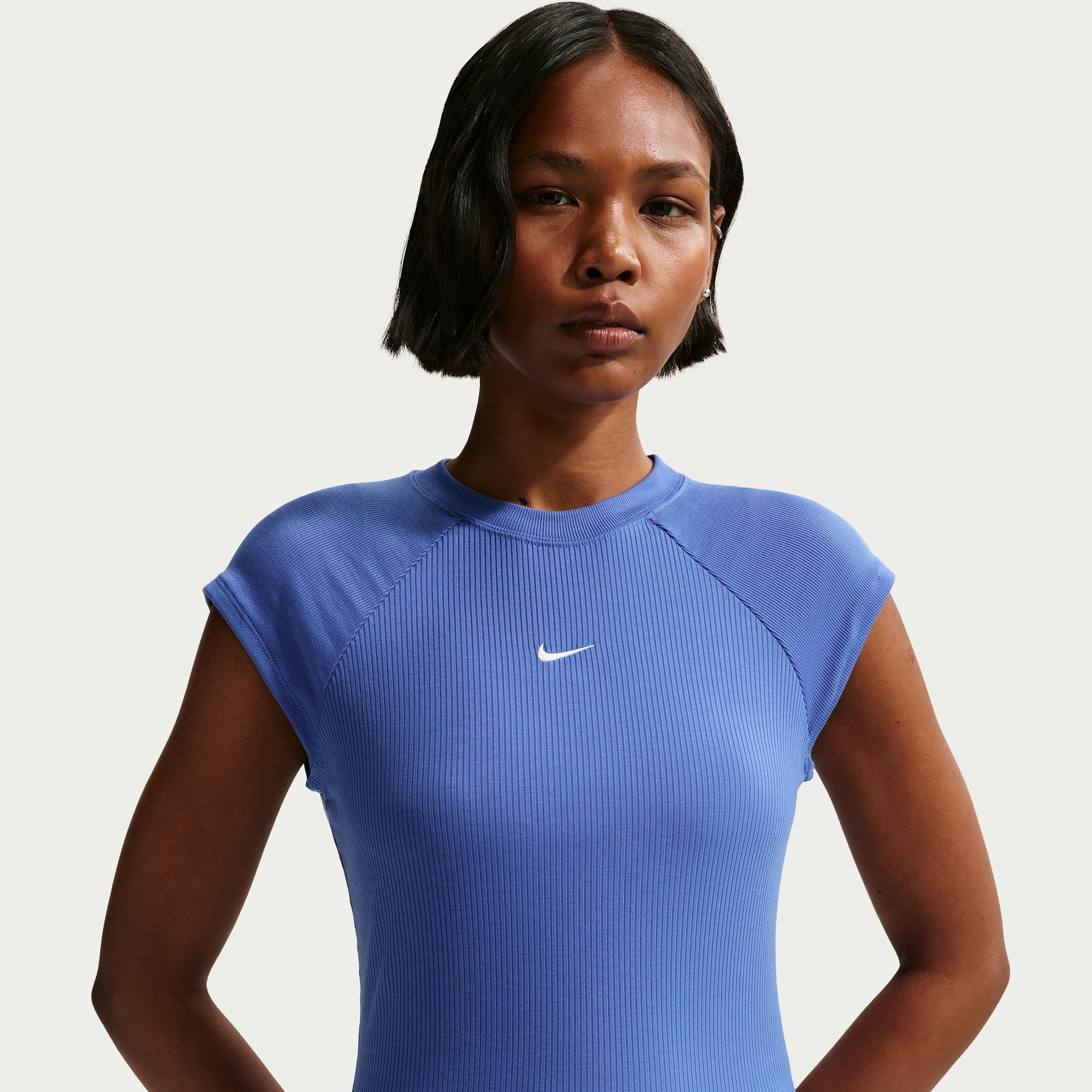 Women's Nike Sportswear Chill Knit Tight Short-Sleeve Ribbed Top by NIKE