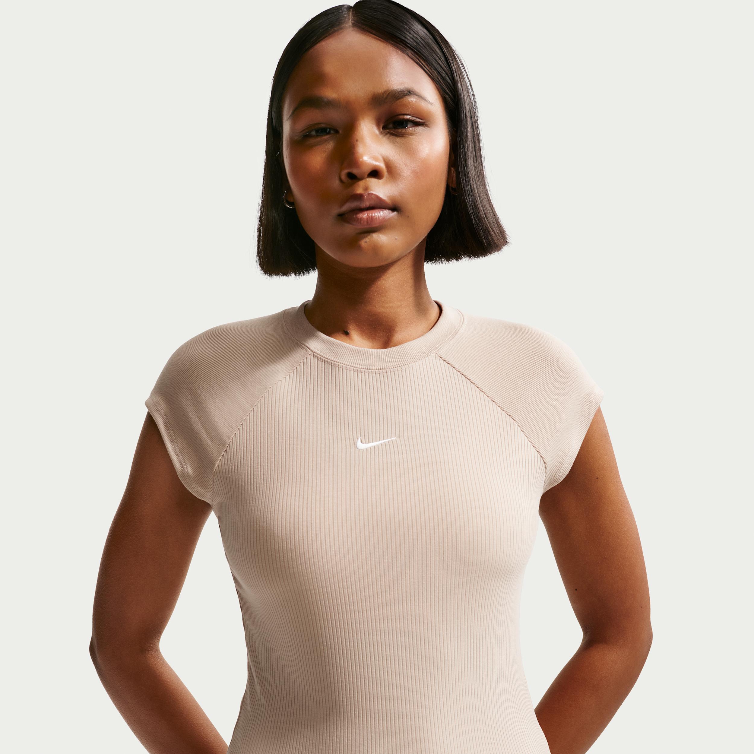 Women's Nike Sportswear Chill Knit Tight Short-Sleeve Ribbed Top by NIKE