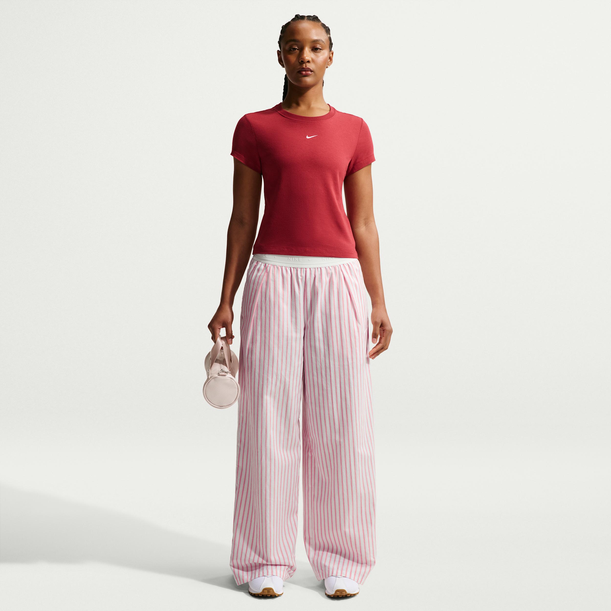 Women's Nike Sportswear Chill Poplin Loose Mid-Rise Woven Striped Pants by NIKE