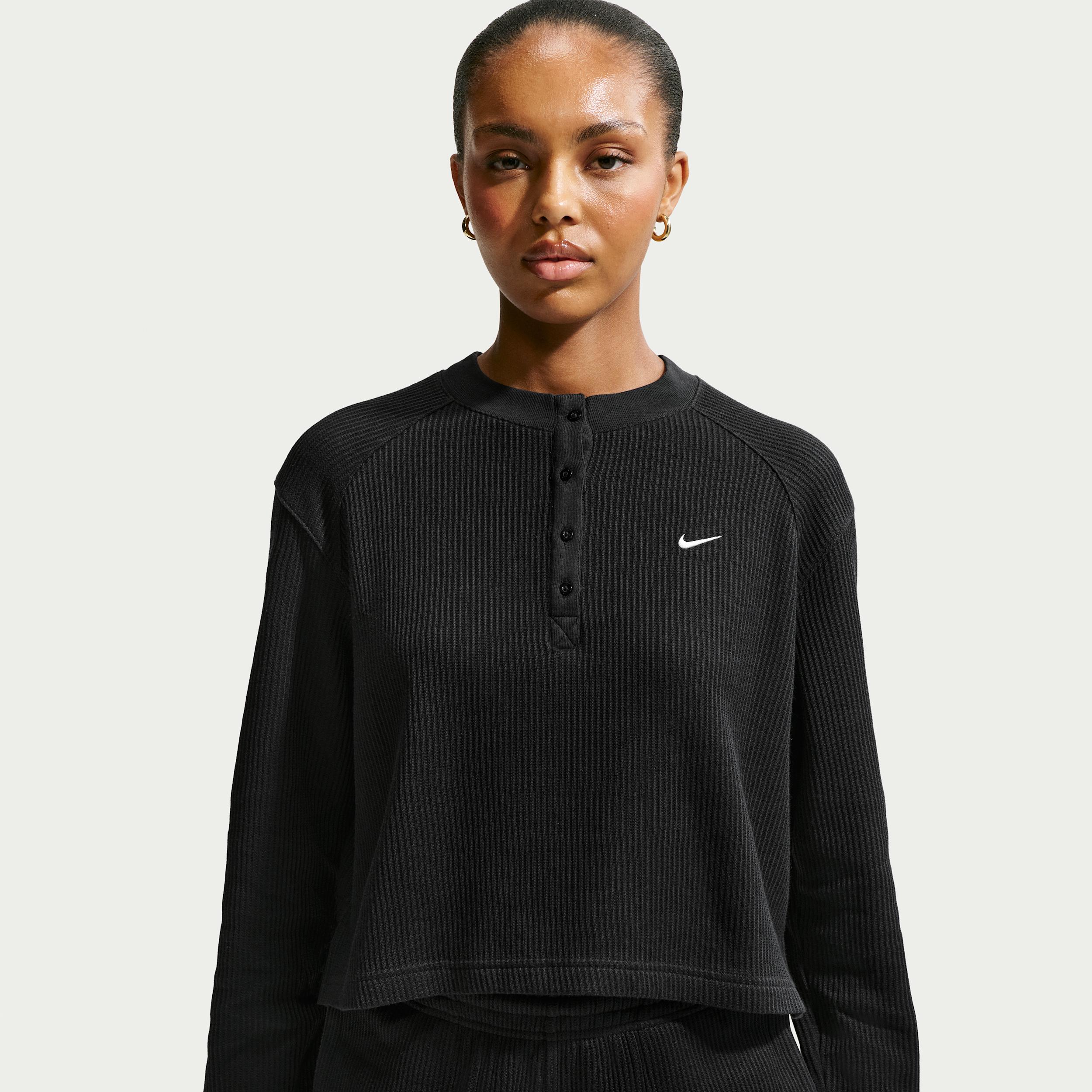 Women's Nike Sportswear Chill Waffle Oversized Long-Sleeve Henley Top by NIKE