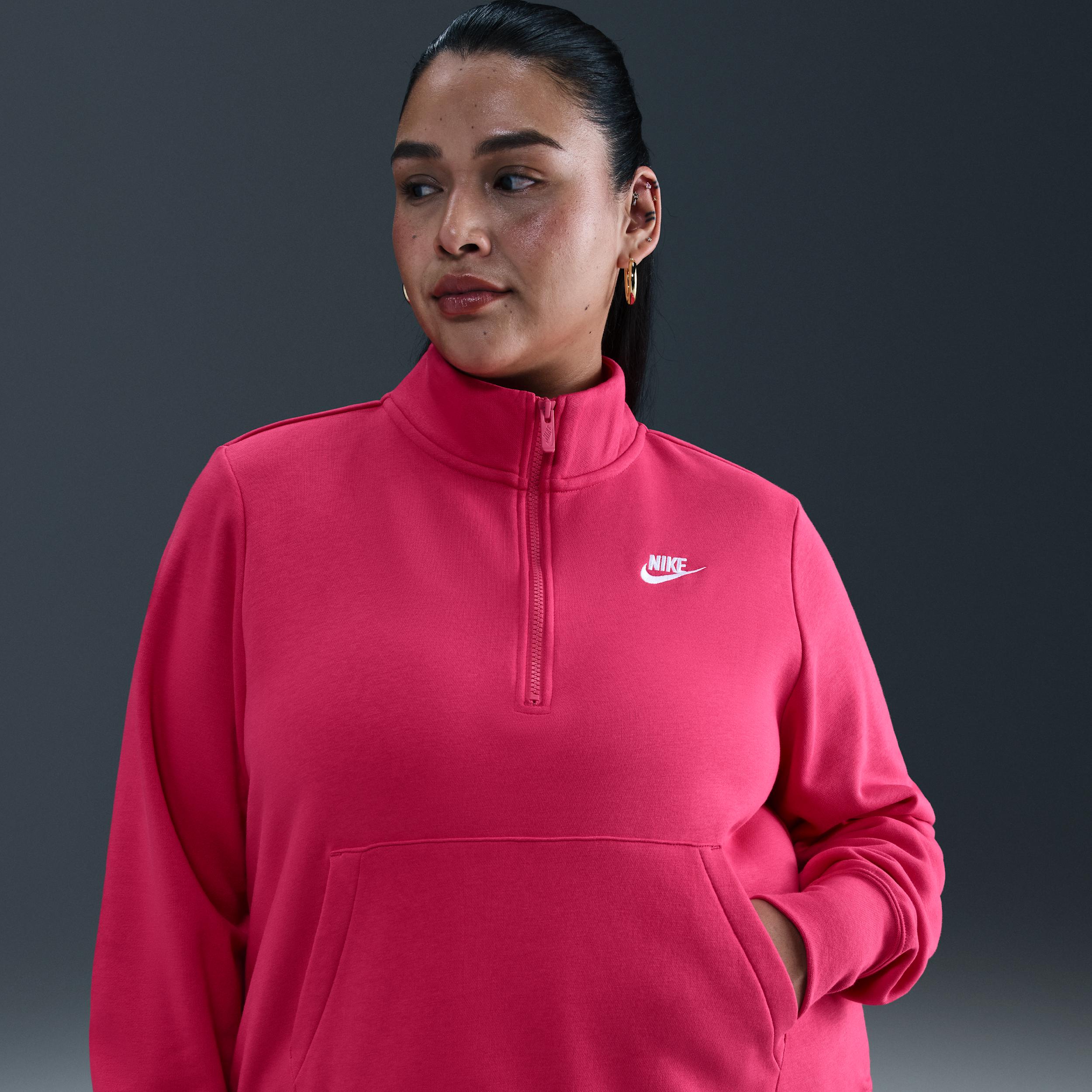 Women's Nike Sportswear Club Fleece 1/2-Zip Sweatshirt (Plus Size) by NIKE