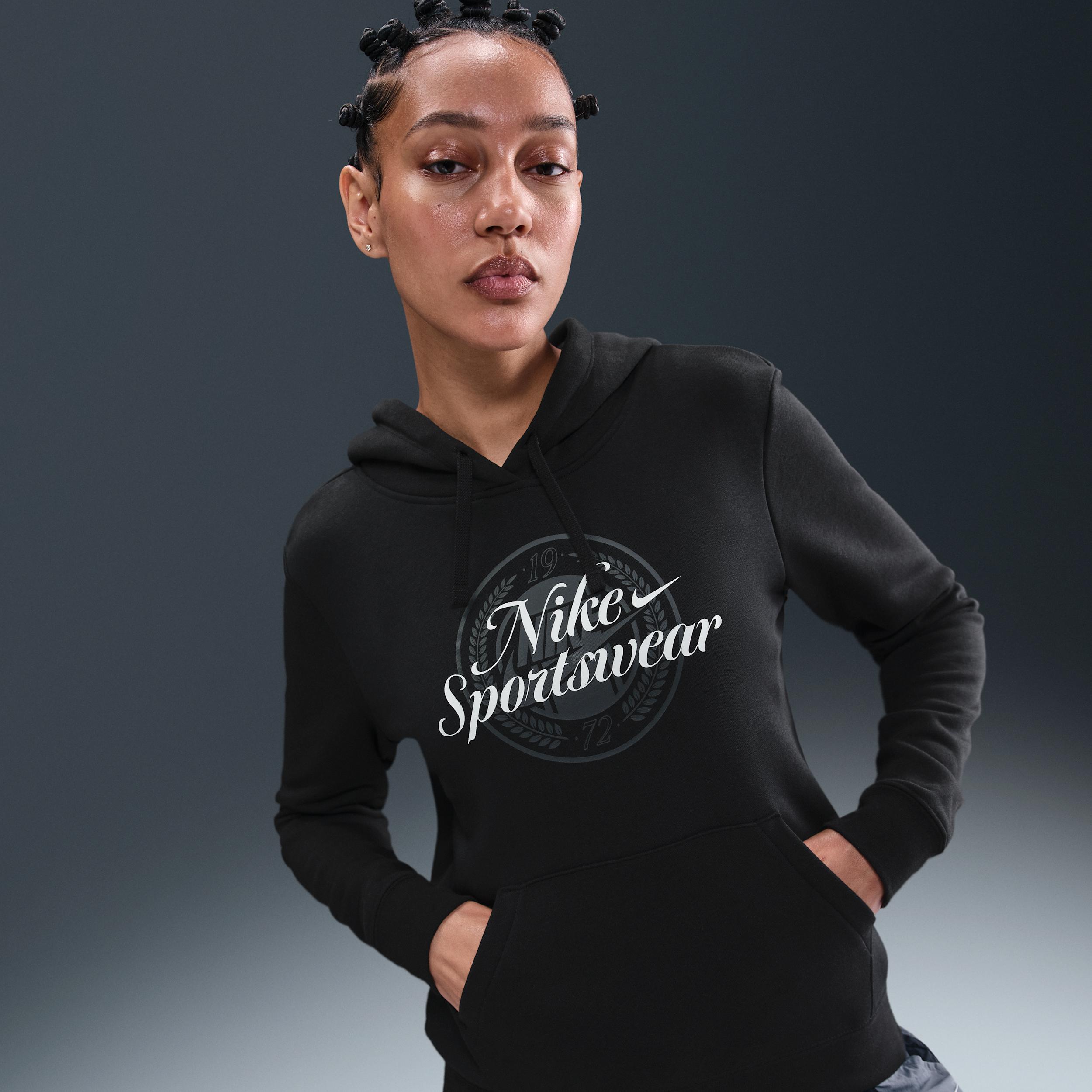Women's Nike Sportswear Club Fleece Graphic Pullover Hoodie by NIKE