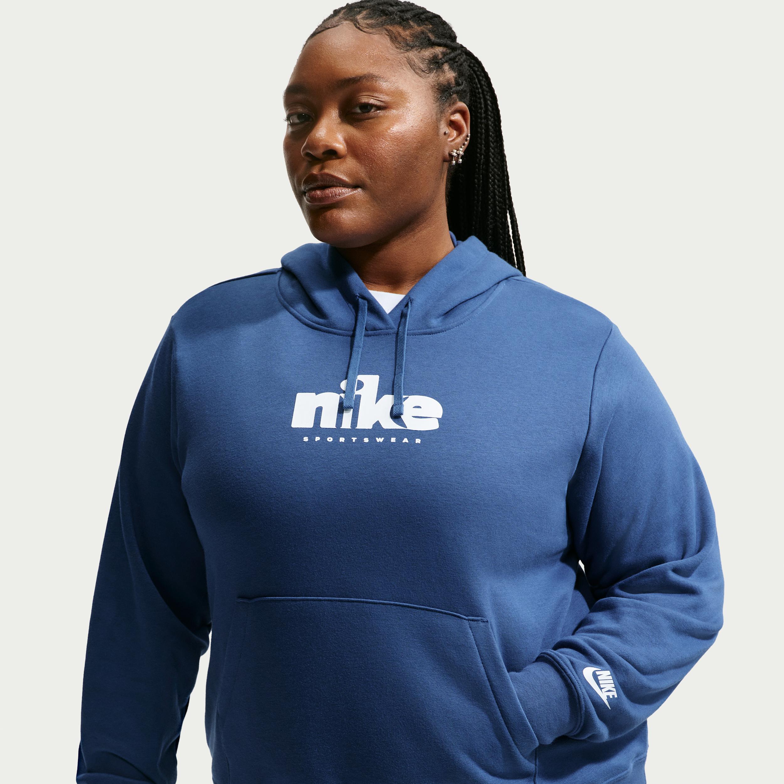Women's Nike Sportswear Club Fleece Graphic Pullover Hoodie (Plus Size) by NIKE Women's Nike Sportswear Club Fleece Graphic Pullover Hoodie (Plus Size) by NIKE