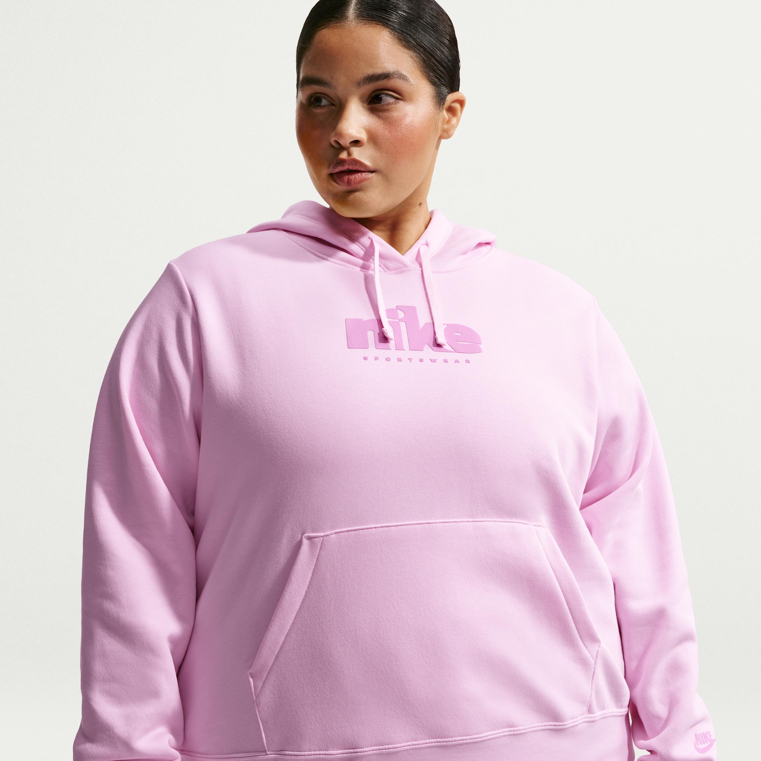 Women's Nike Sportswear Club Fleece Graphic Pullover Hoodie (Plus Size) by NIKE
