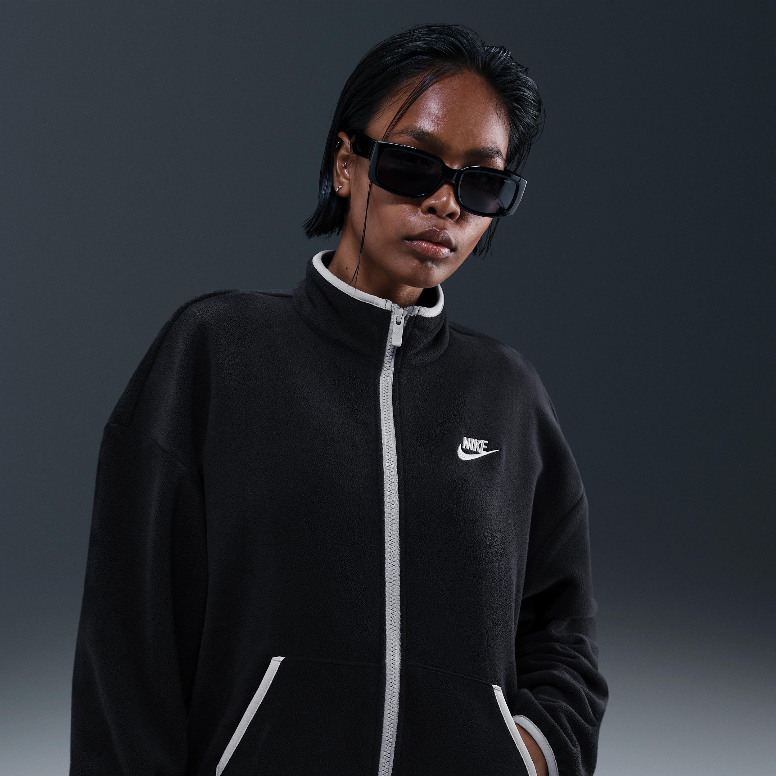 Women's Nike Sportswear Club Fleece Loose Cozy Track Jacket by NIKE Women's Nike Sportswear Club Fleece Loose Cozy Track Jacket by NIKE