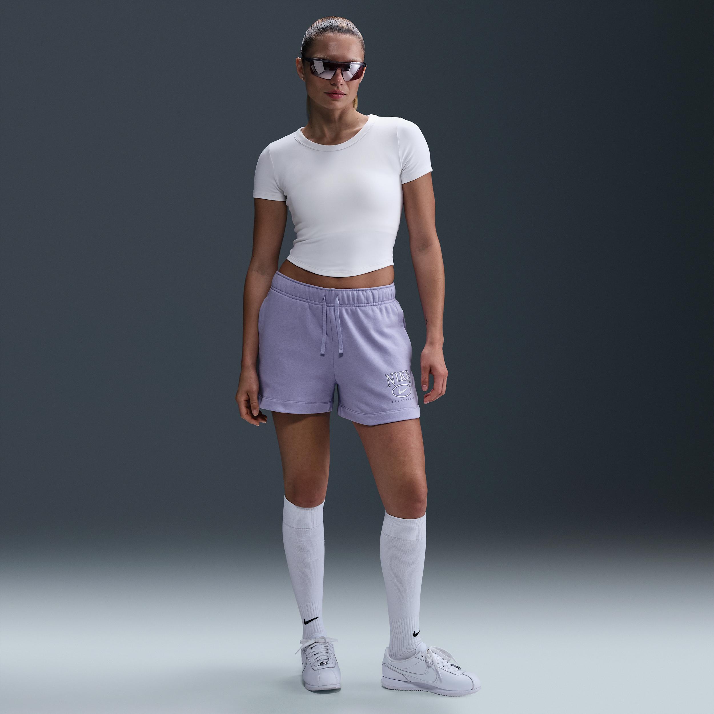 Women's Nike Sportswear Club Fleece Mid-Rise 4" Graphic Shorts by NIKE
