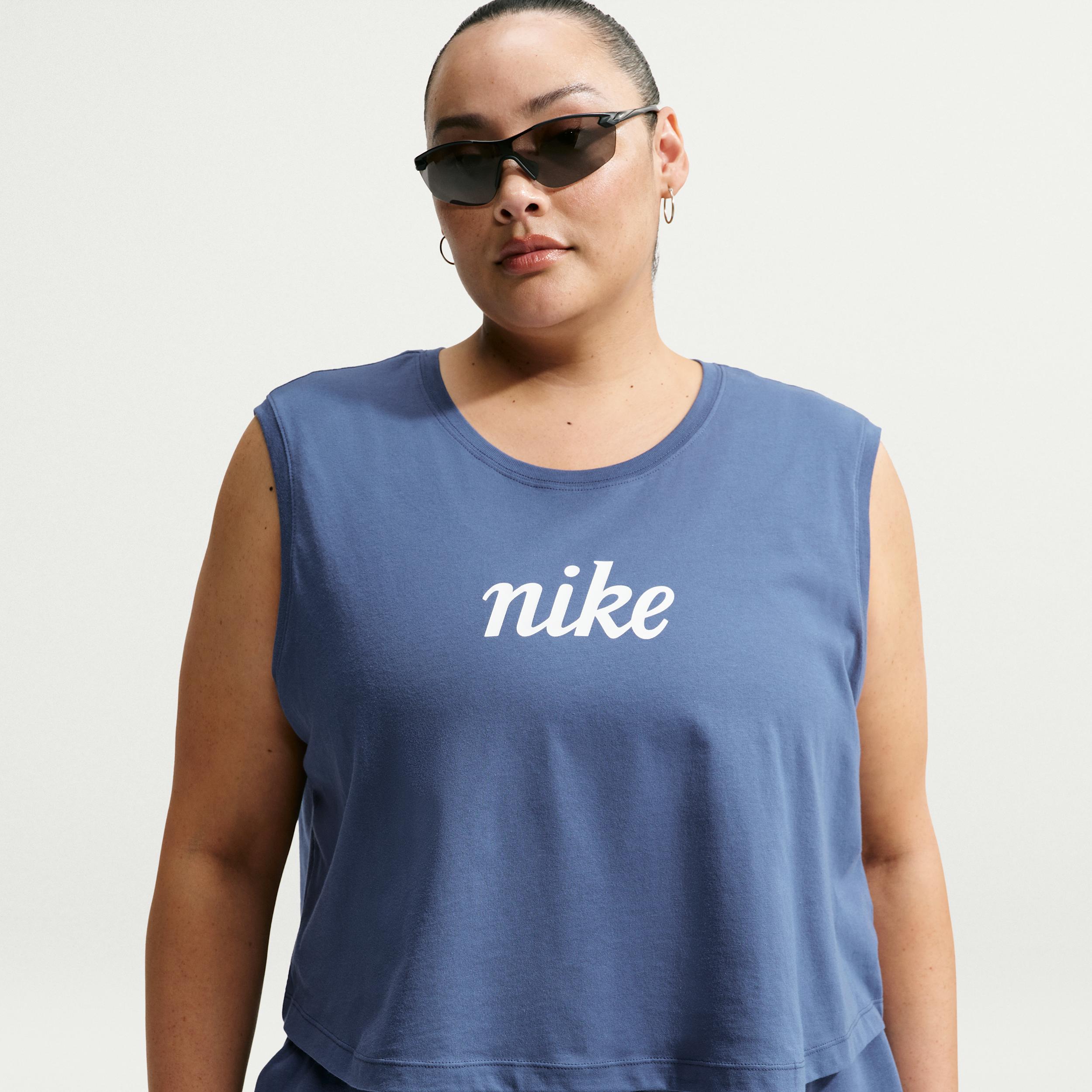 Women's Nike Sportswear Club Loose Cropped Tank Top (Plus Size) by NIKE