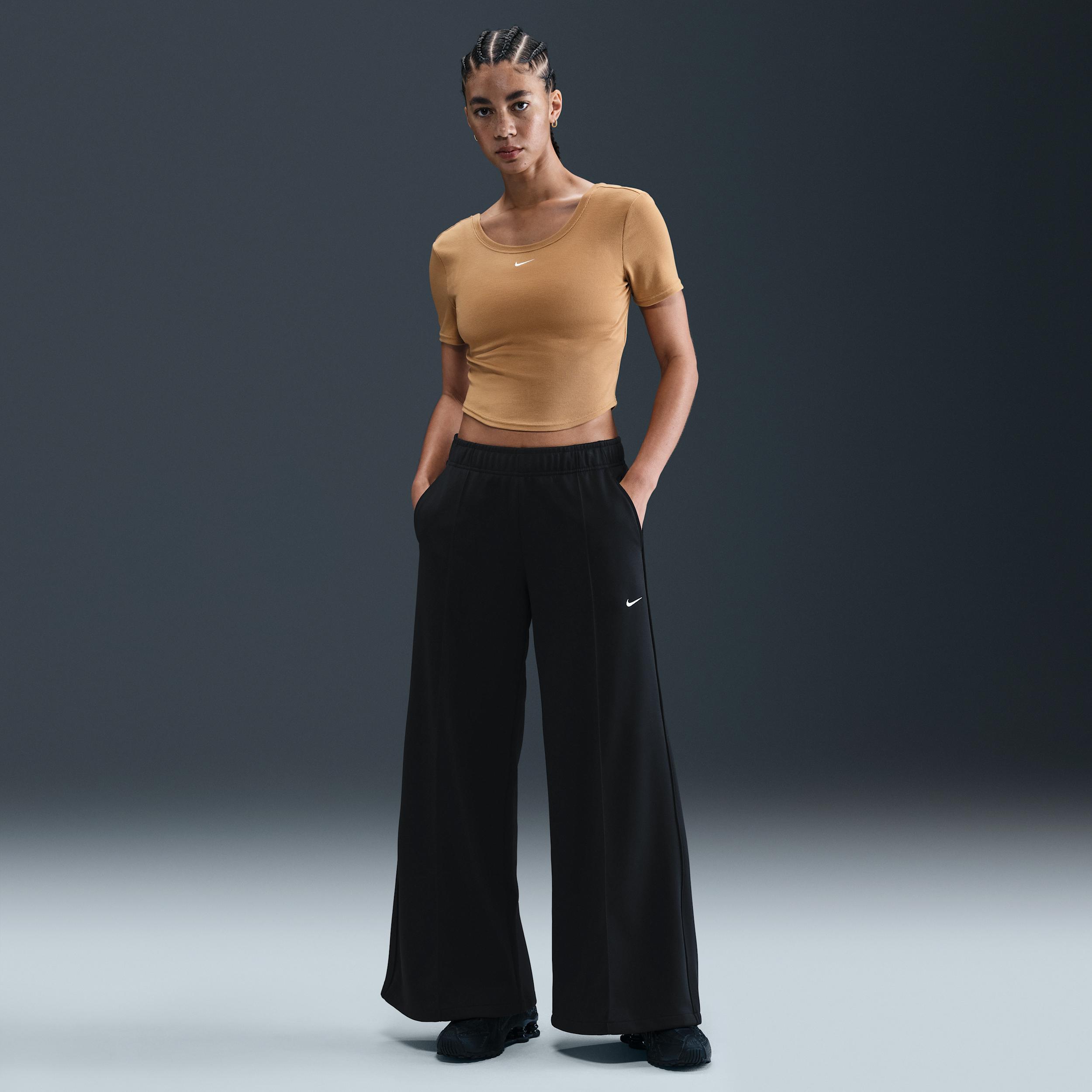 Women's Nike Sportswear Mid-Rise Wide-Leg Track Pants by NIKE