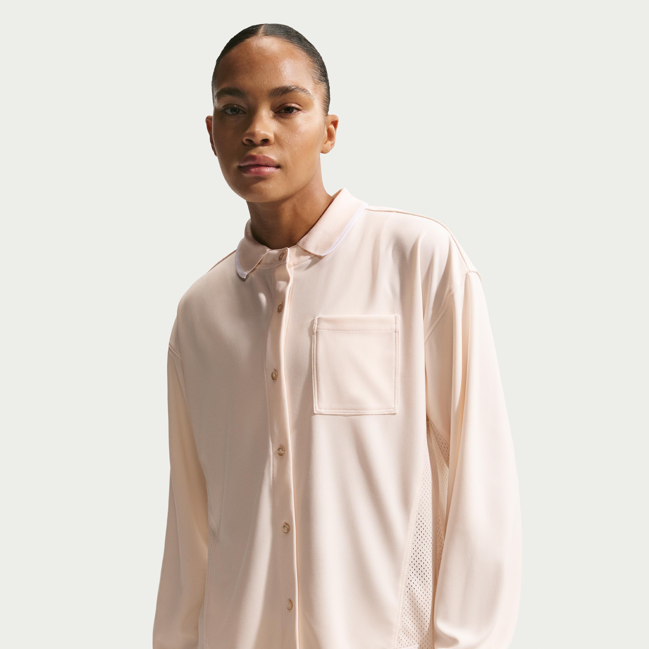 Women's Nike Sportswear Oversized Button-Down Jersey Top by NIKE