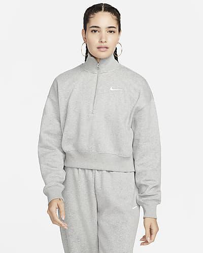 Women's Nike Sportswear Phoenix Fleece 1/4-Zip Cropped Sweatshirt by NIKE