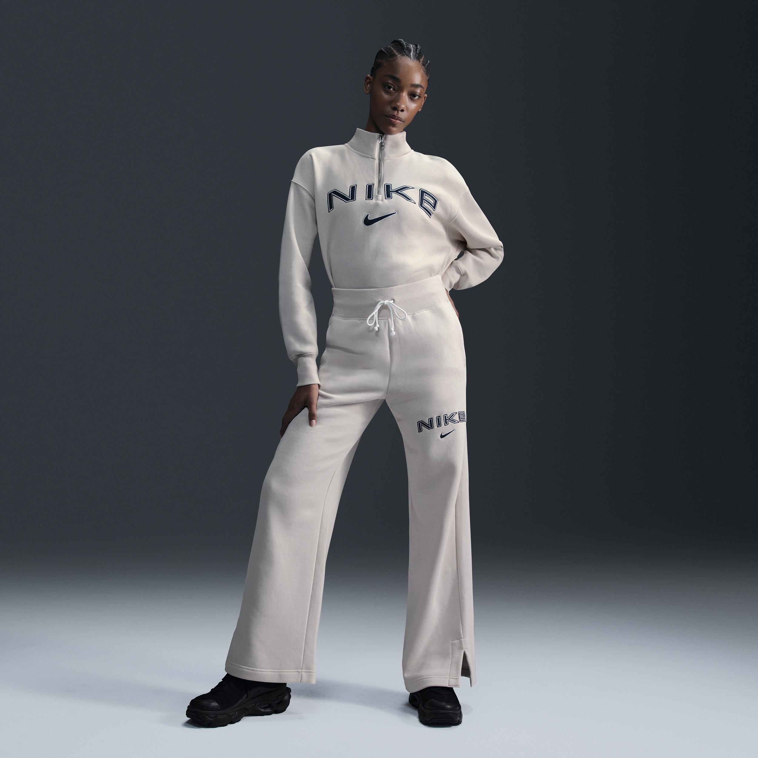 Women's Nike Sportswear Phoenix Fleece High-Waisted Wide-Leg Logo Pants by NIKE