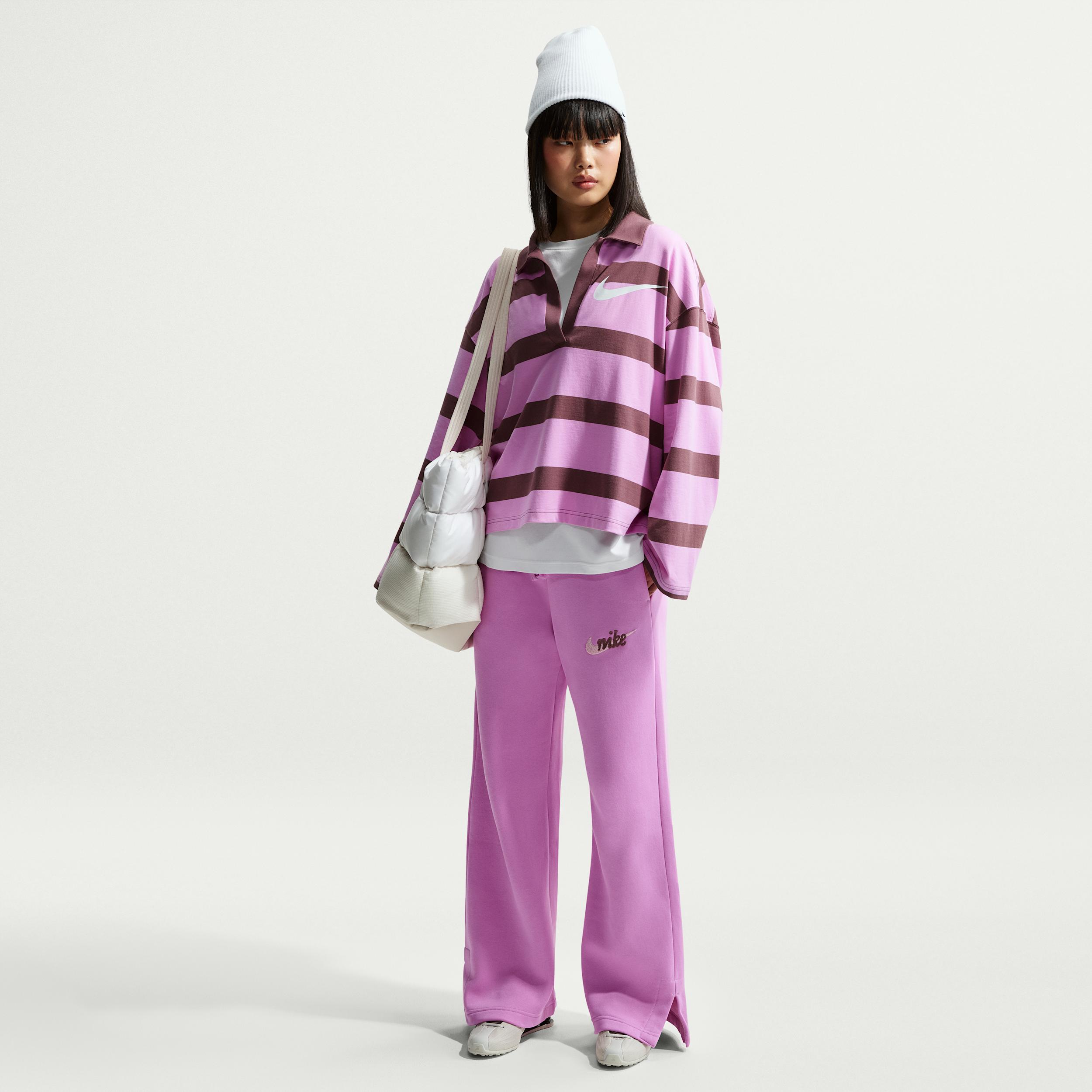 Women's Nike Sportswear Phoenix Fleece High-Waisted Wide-Leg Logo Pants by NIKE