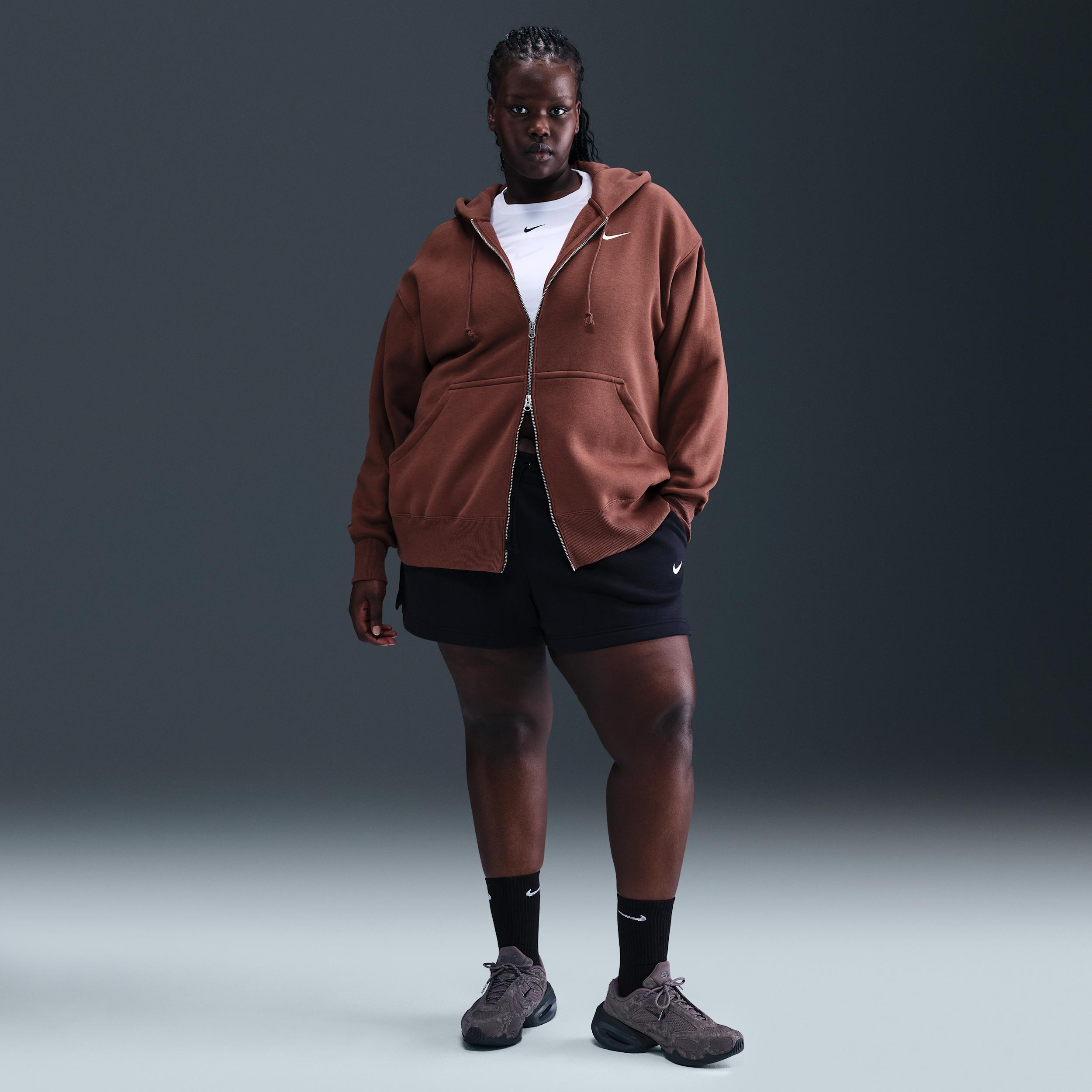 Women's Nike Sportswear Phoenix Fleece Mid-Rise 4" Shorts (Plus Size) by NIKE