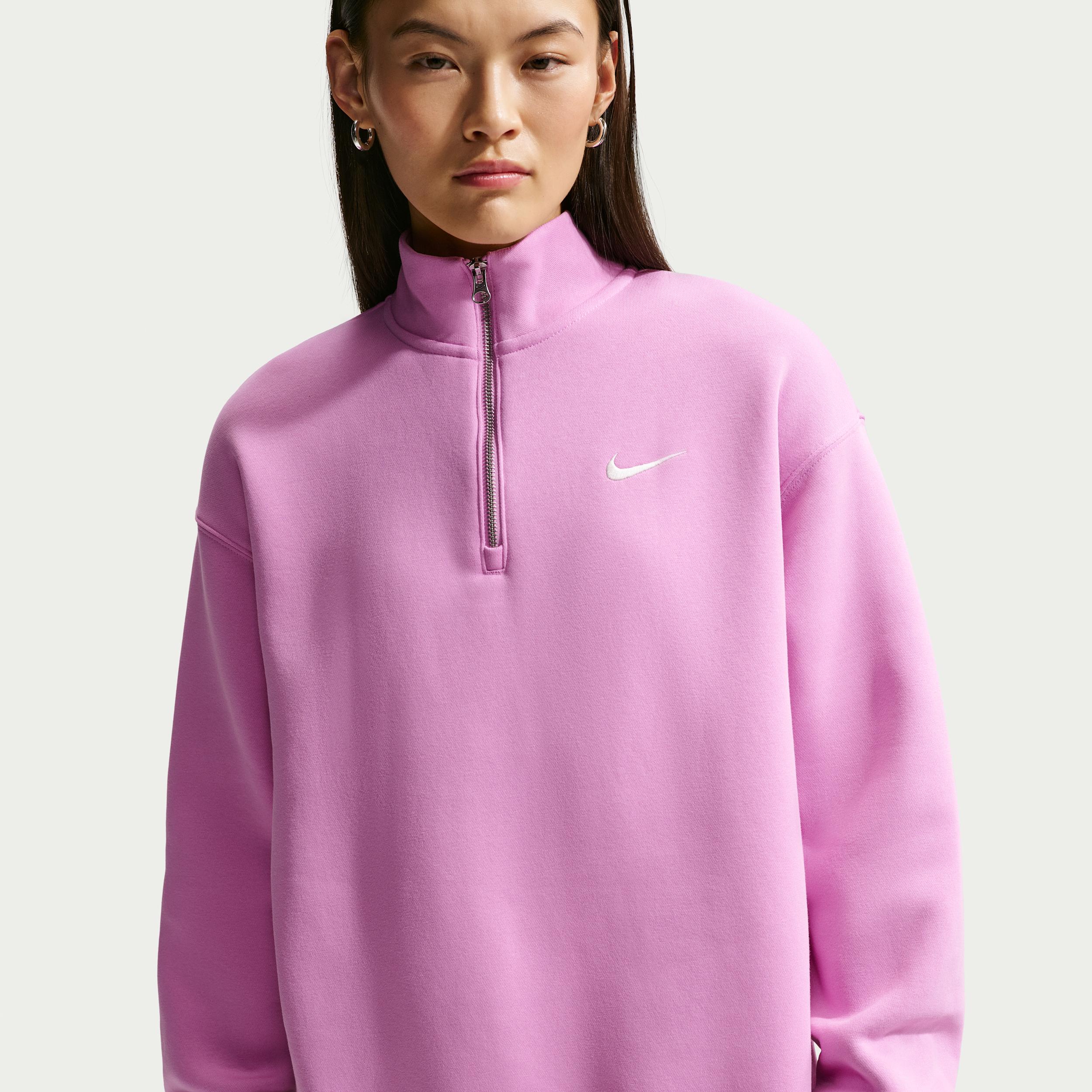 Women's Nike Sportswear Phoenix Fleece Oversized 1/4-Zip Long Sweatshirt by NIKE