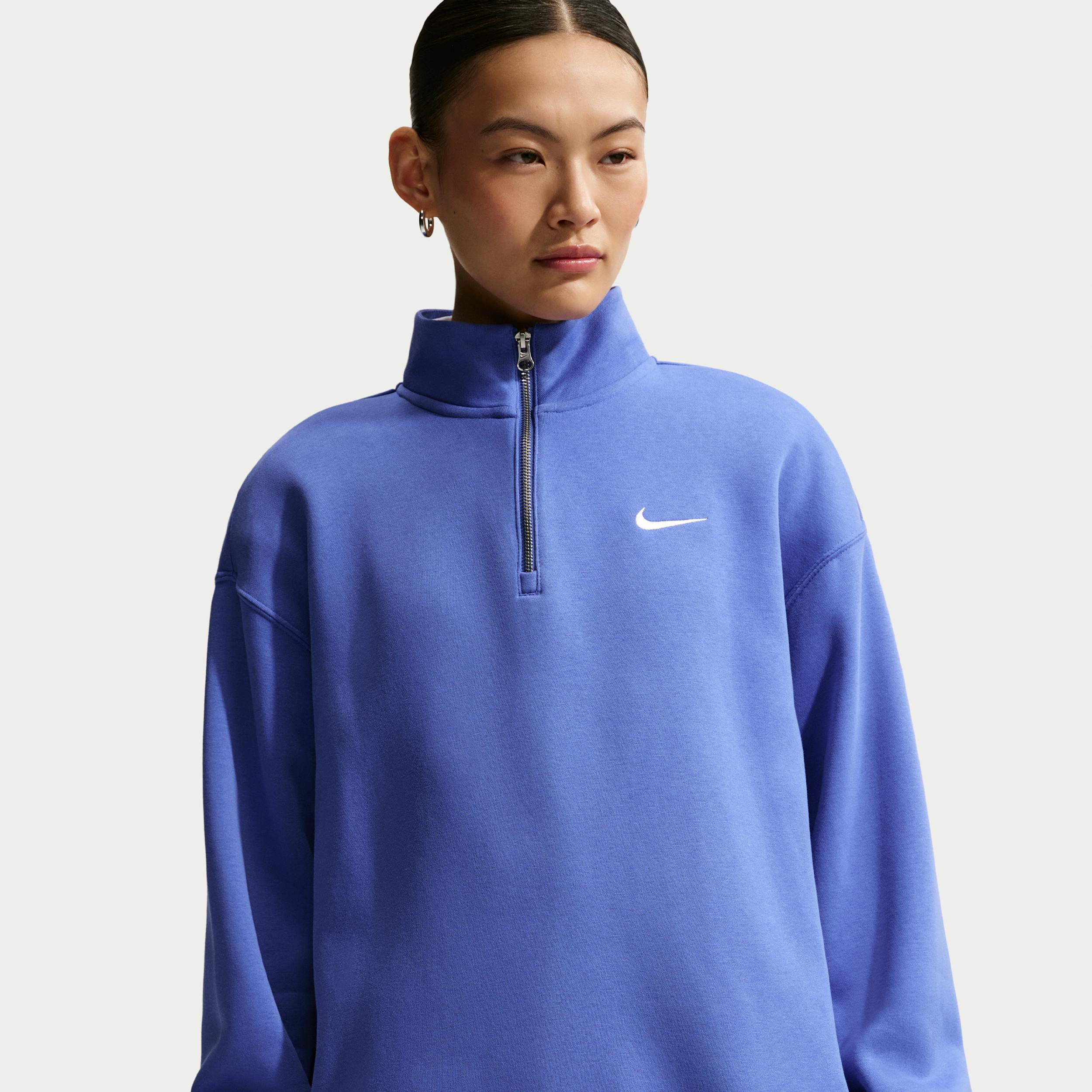 Women's Nike Sportswear Phoenix Fleece Oversized 1/4-Zip Long Sweatshirt by NIKE
