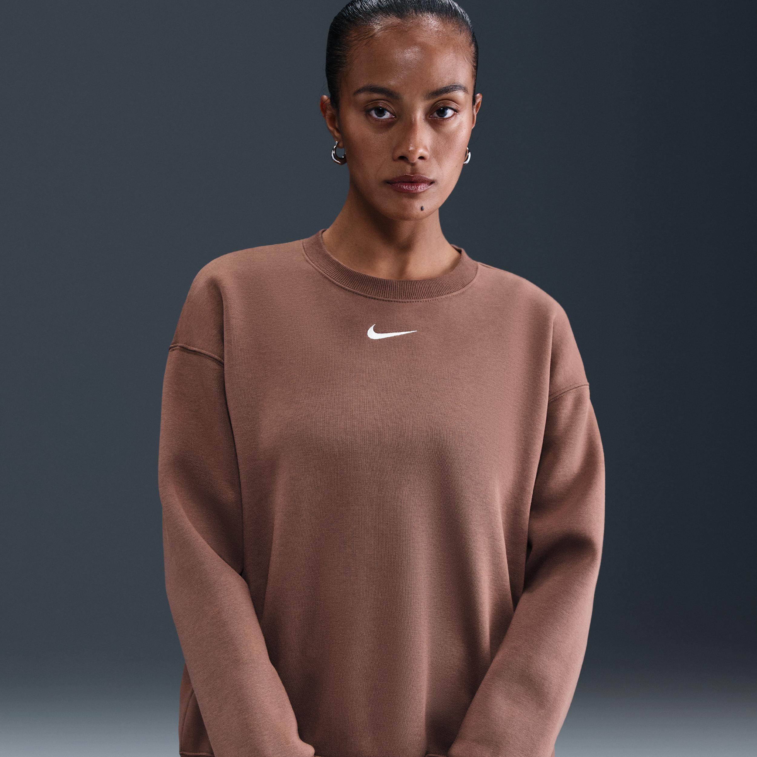 Women's Nike Sportswear Phoenix Fleece Oversized Crew-Neck Sweatshirt by NIKE