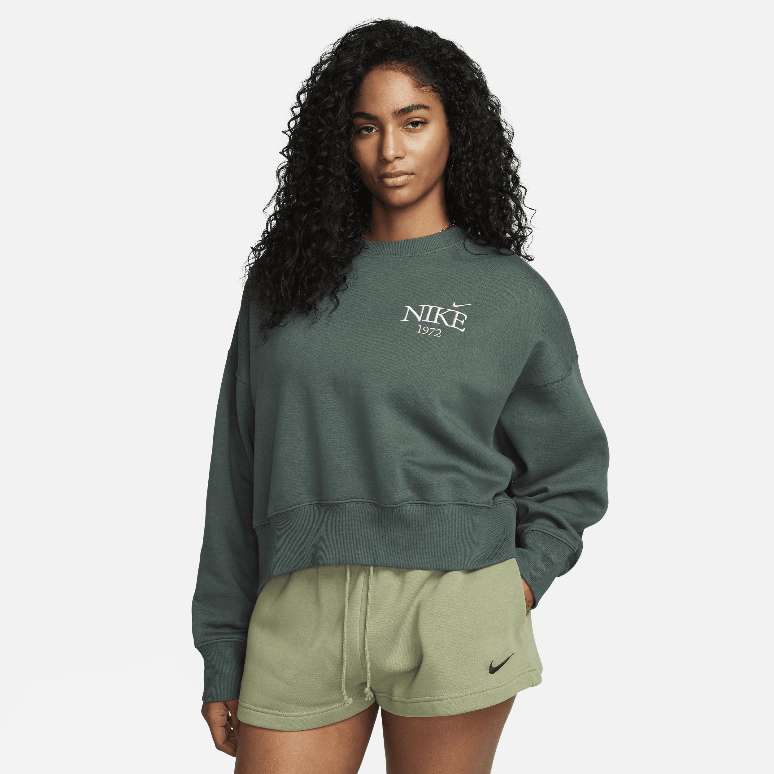 Women's Nike Sportswear Phoenix Fleece Oversized Cropped Crew-Neck Sweatshirt by NIKE