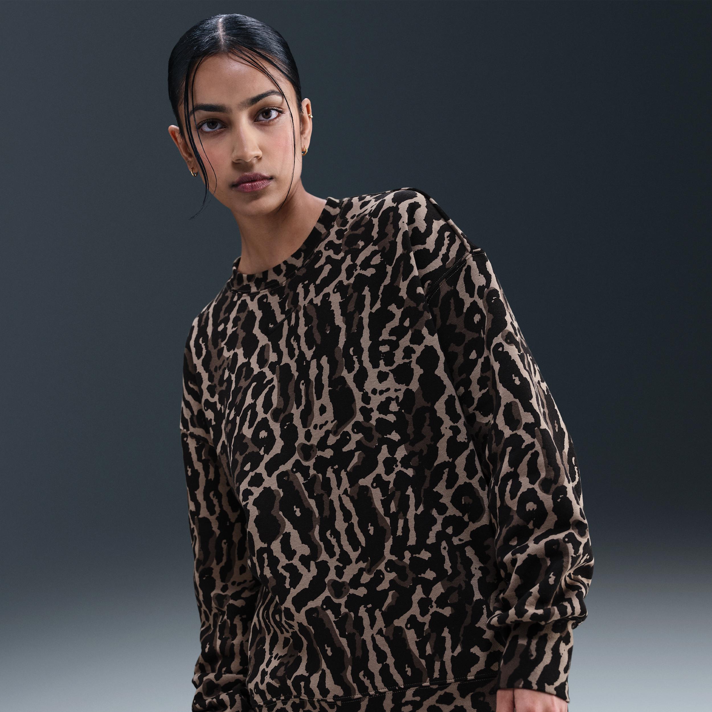 Women's Nike Sportswear Phoenix Fleece Oversized Printed Crew-Neck Sweatshirt by NIKE