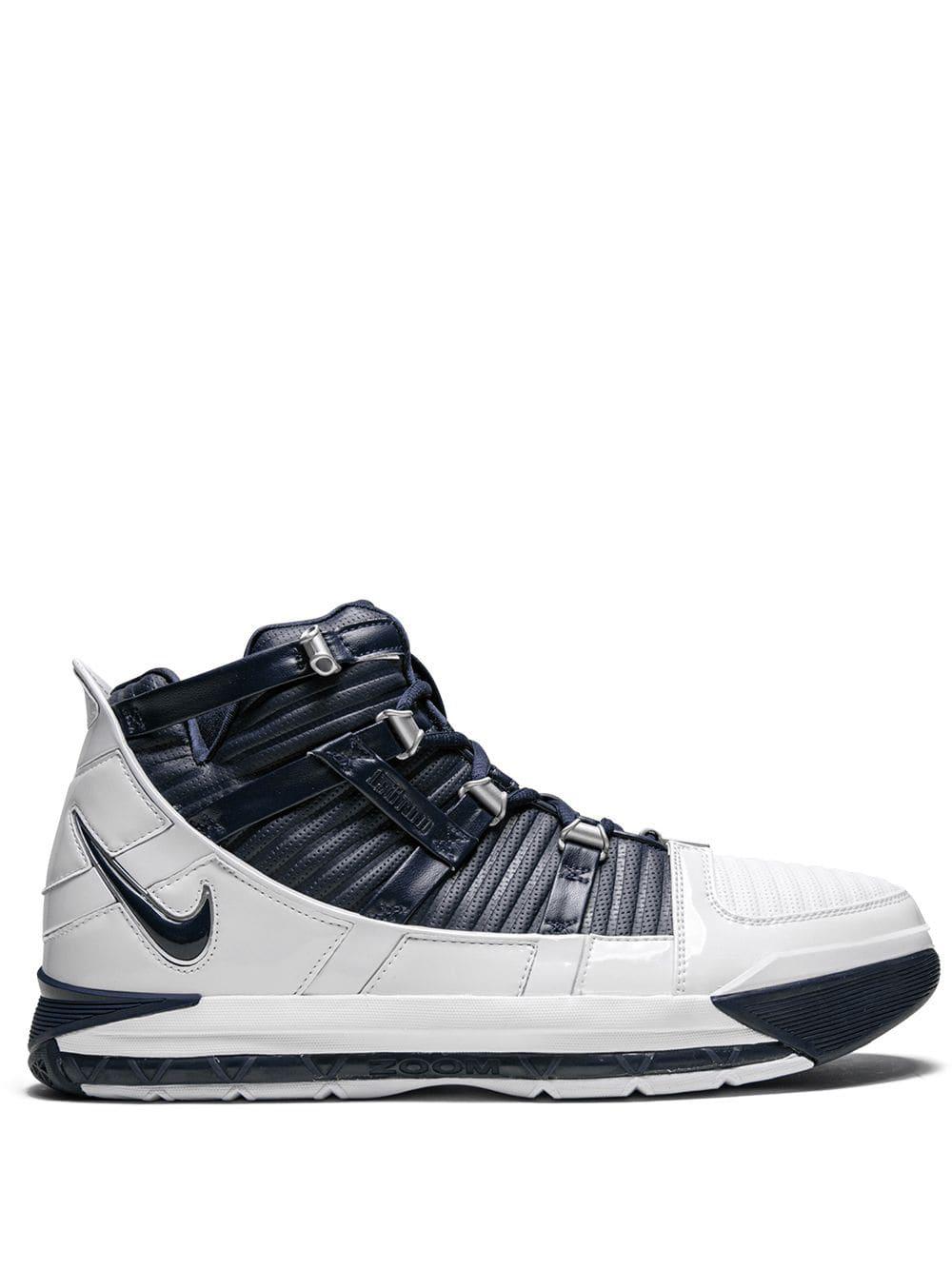 Zoom LeBron 3 QS "White/Navy" sneakers by NIKE