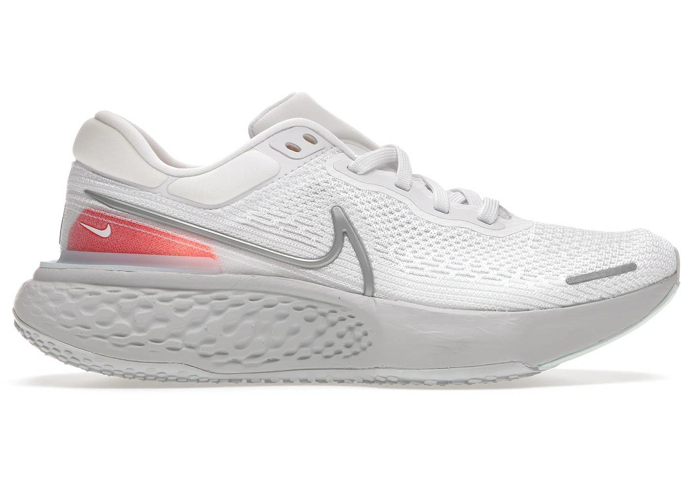 ZoomX Invincible Run Flyknit White Pure Platinum Chile Red by NIKE