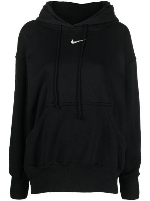 embroidered-logo cotton hoodie by NIKE