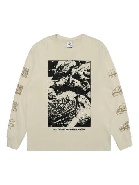graphic-print long-sleeve T-shirt by NIKE