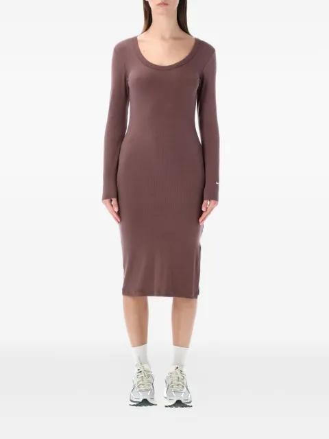 long-sleeve ribbed midi dress by NIKE