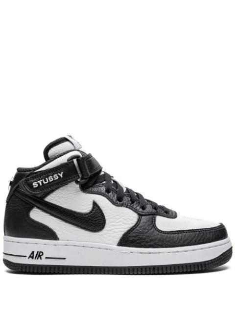 x Stüssy Air Force 1 Mid "Light Bone Black" sneakers by NIKE