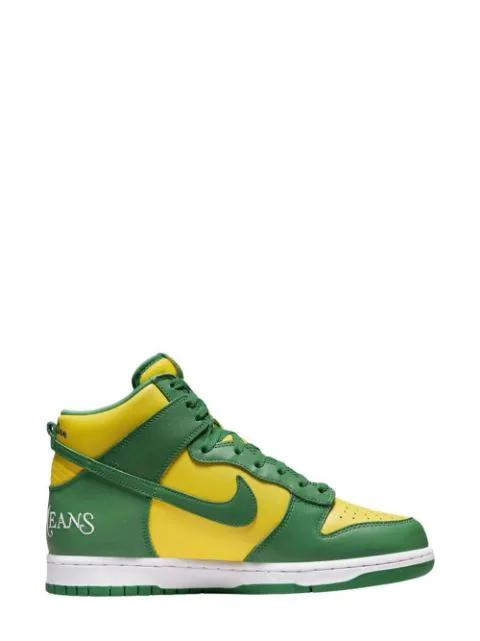x Supreme SB Dunk High "By Any Means - Green/Yellow" sneakers by NIKE