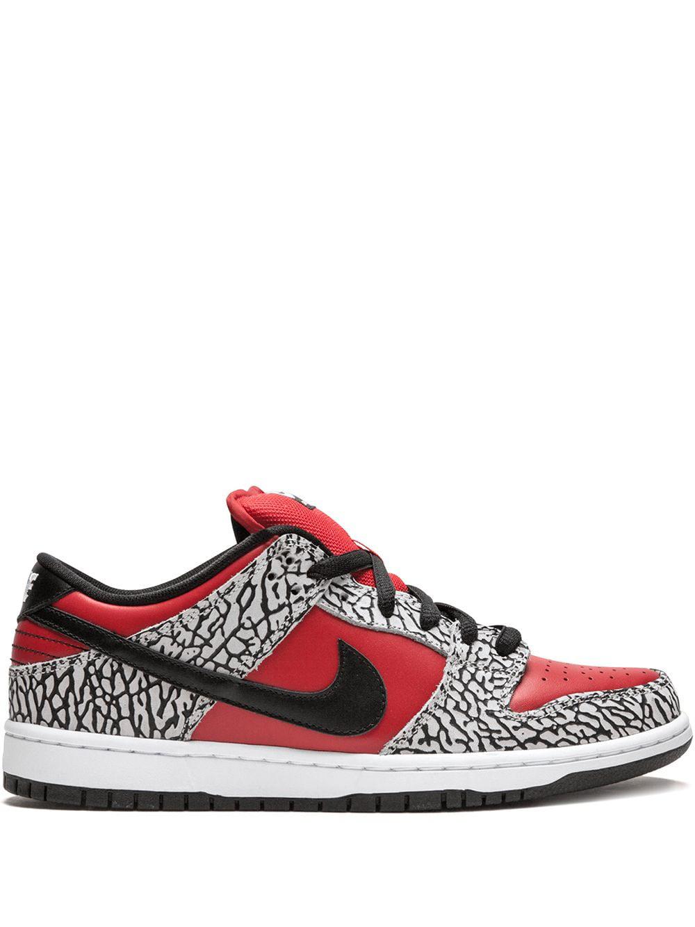 x Supreme SB Dunk Low Premium "Red Cement" sneakers by NIKE