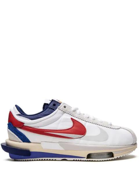 x sacai Cortez 4.0 "White/Red/Blue" sneakers by NIKE