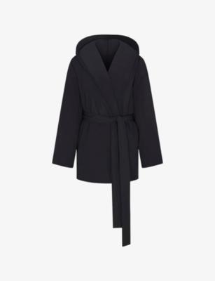 Hooded Wrap Puffer Nylon Coat by NIKESKIMS