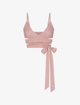Matte Wrap-Front Bra by NIKESKIMS