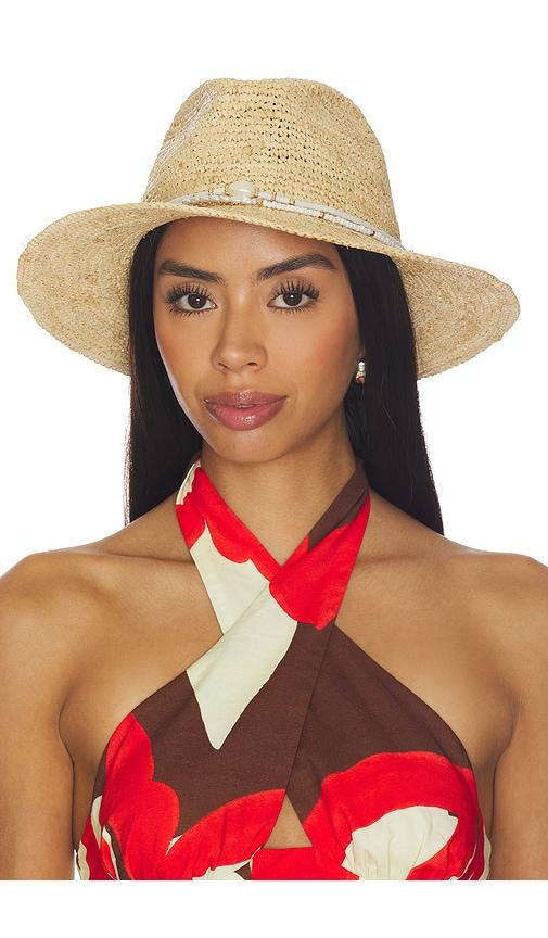 Nikki Beach Arielle Fedora Hat in Beige by NIKKI BEACH