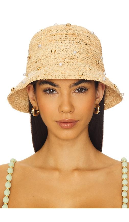 Nikki Beach Pearle Bucket Hat in Tan by NIKKI BEACH